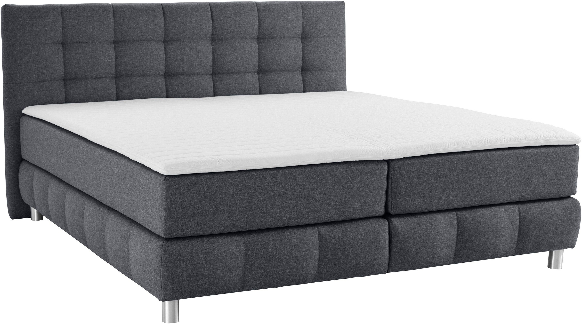 andas Boxspringbett »Salo XXL«, in Samtoptik oder Struktur, 6 Breiten in Überlänge 220cm, 4 Härtegrade