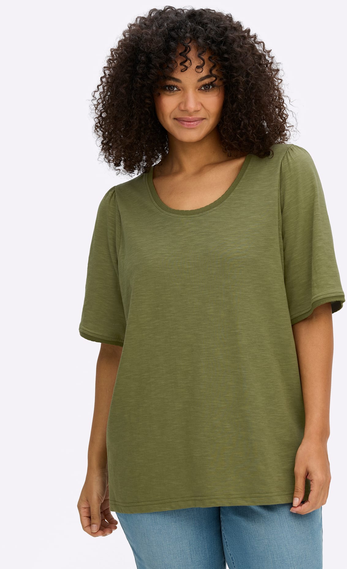 Sheego T-Shirt "Halbarmshirt" 1