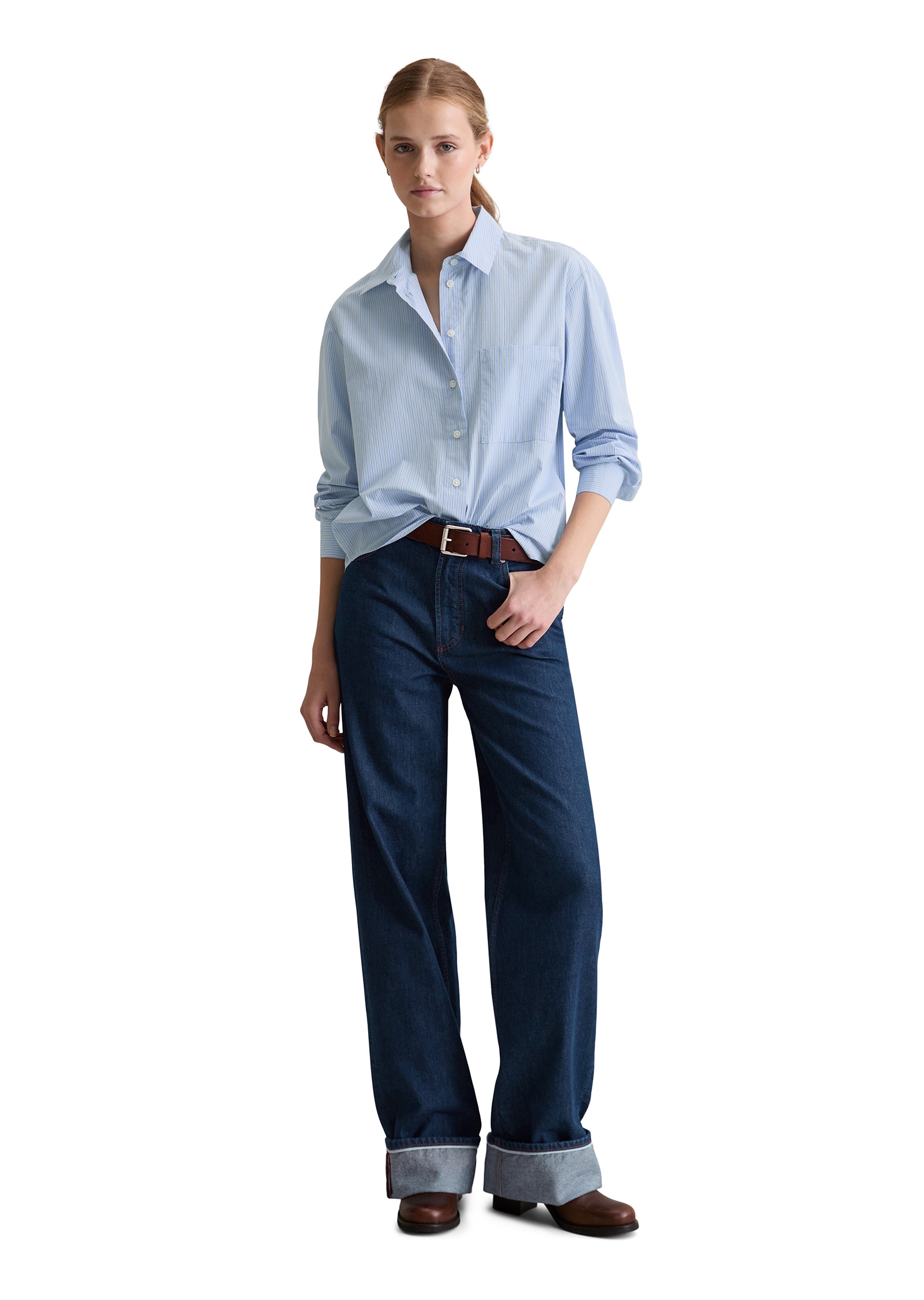 Marc O'Polo DENIM Langarmbluse »aus Papertouch Popeline«