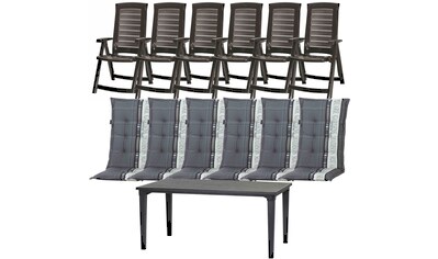 Garten-Essgruppe »Aruba / Futura«, (Set, 13 tlg.), bestehend aus 6 Sesseln und 1 Tisch