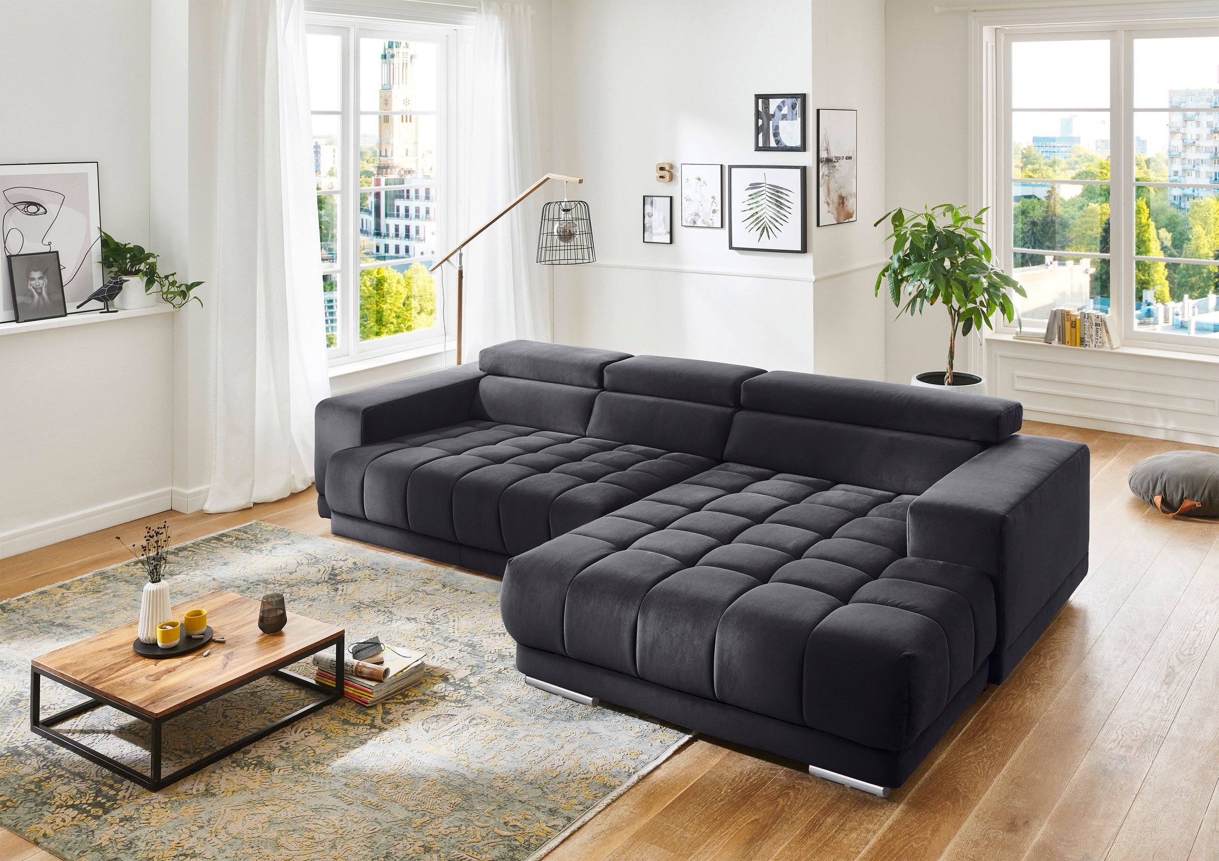 Die PlanBar Ecksofa »MP-IN15053 L-Form«, mit Kopfteilverstellung, wahlweise mit manueller Vorziehbank