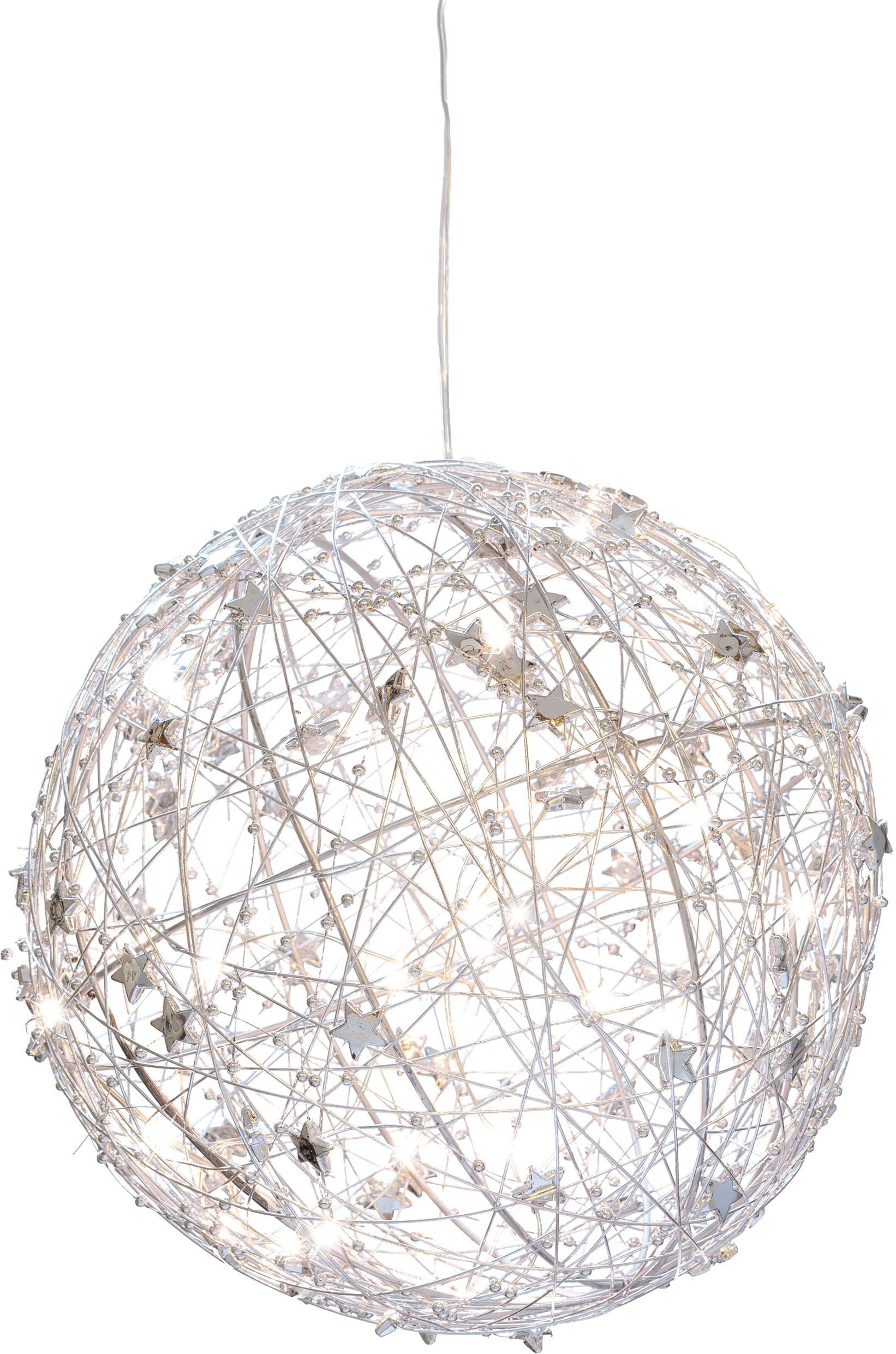 mit | LED Dekolicht Timerfunktion mit dekoriert BAUR 25 »Metalldraht-Kugel«, flammig-flammig, kleinen Creativ Sternen, light