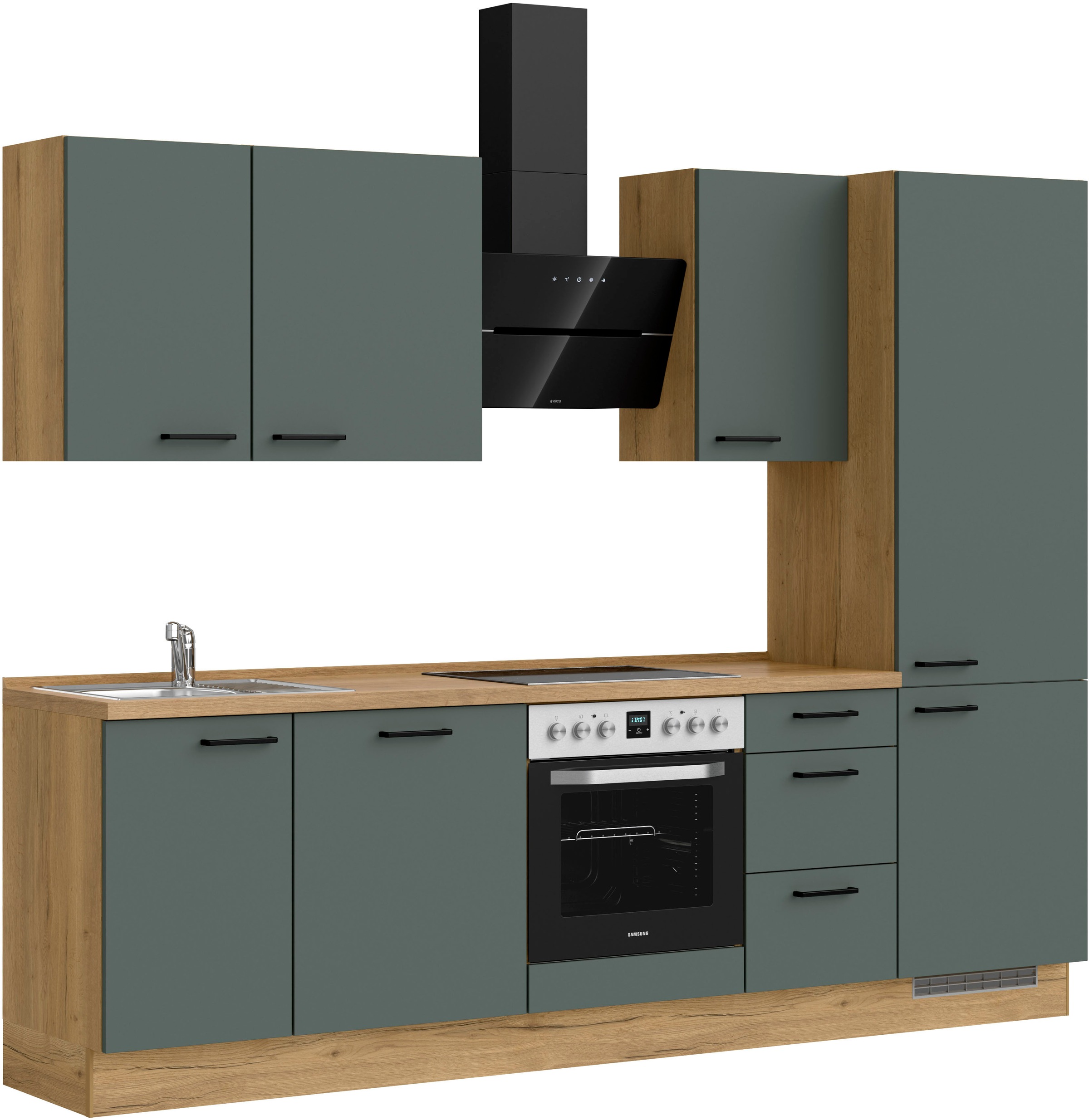 nobilia® Küchenzeile »"Easytouch II"«, vormontiert, Ausrichtung wählbar, Breite 270 cm, wahlw. mit E-Geräten