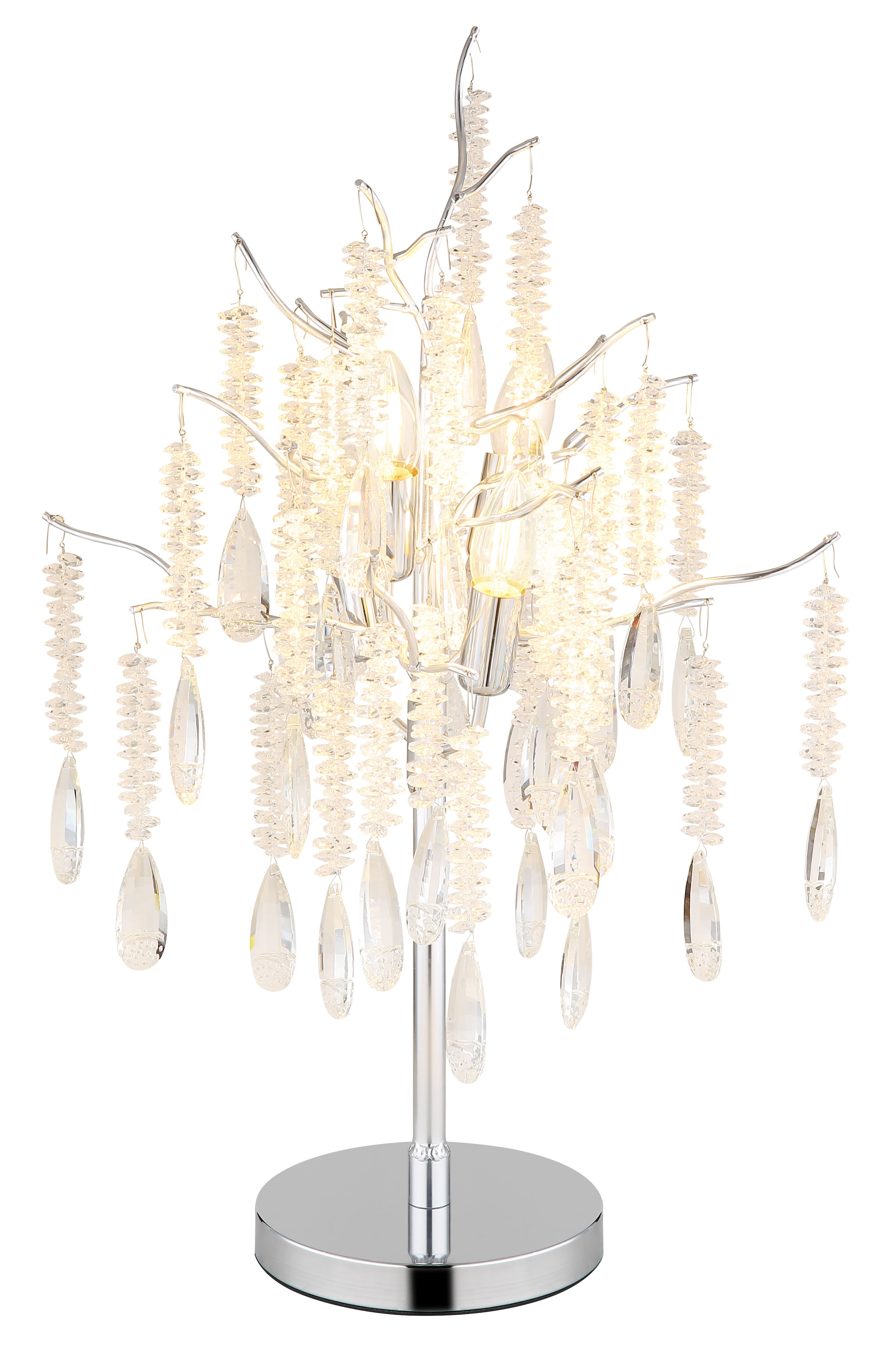 GLOBO LIGHTING Tischleuchte »KINGA« E14 1 Stk. Design Tischlampe mit funkelndem Kristallglas