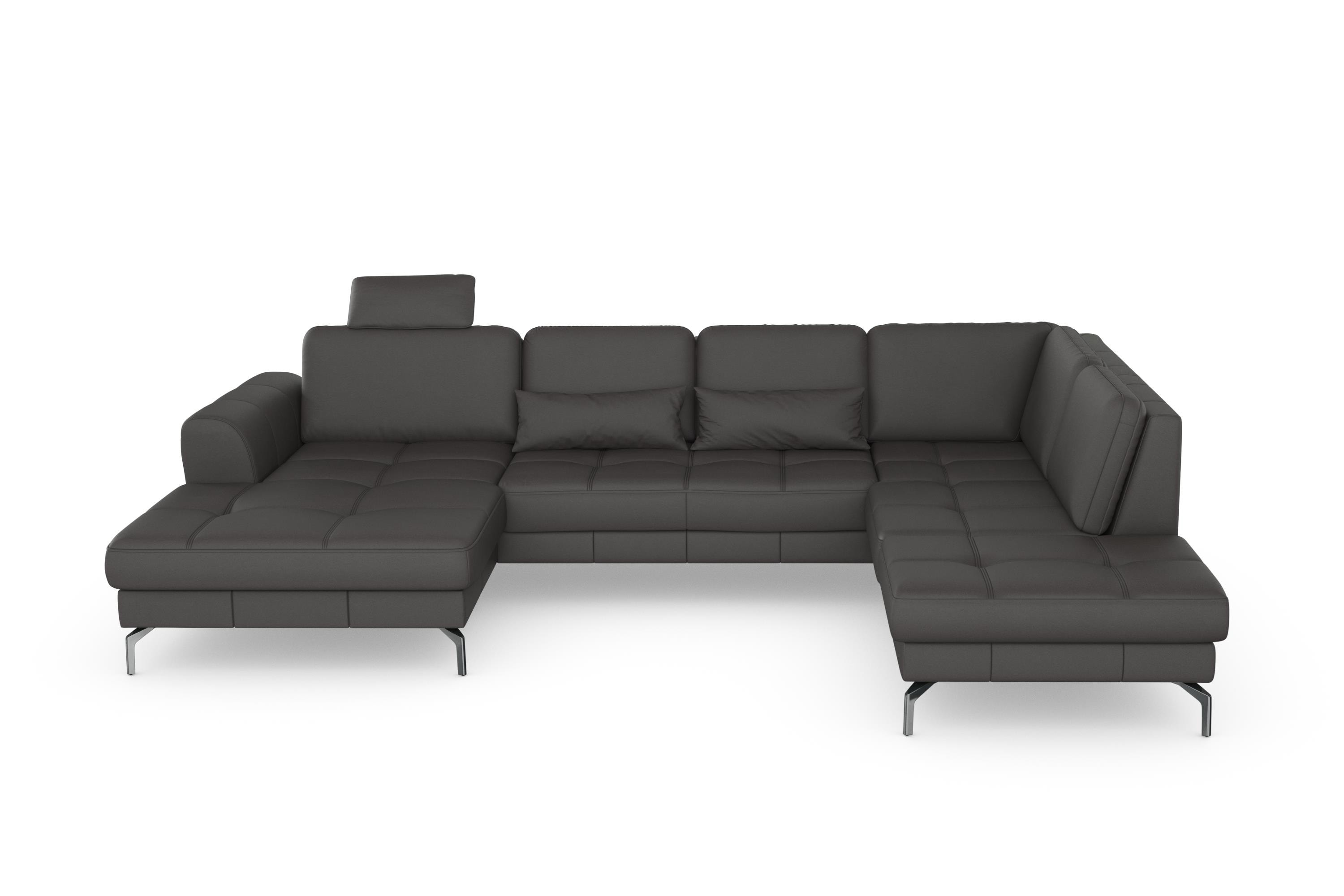 sit&more Wohnlandschaft "Bendigo U-Form" inklusive Sitztiefenverstellung, Bodenfreiheit 15 cm, in 2 Fußfarben