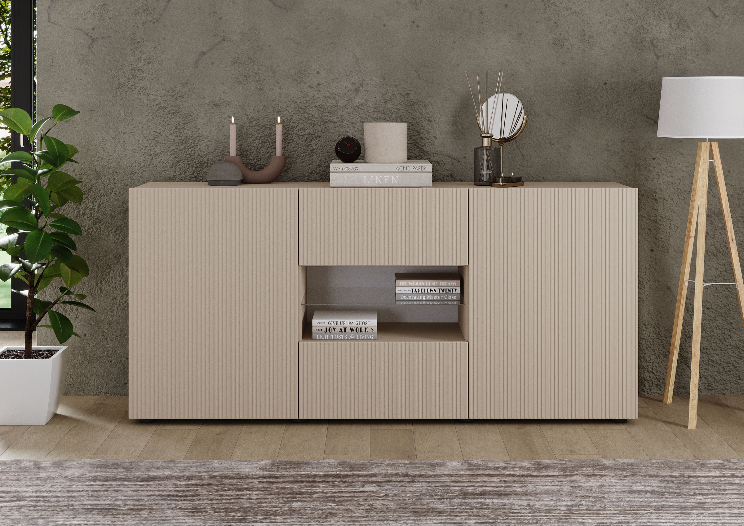 INOSIGN Sideboard "Rio Breite 181 cm, Kommode mit 2 Türen u. 2 Schubkästen, günstig online kaufen