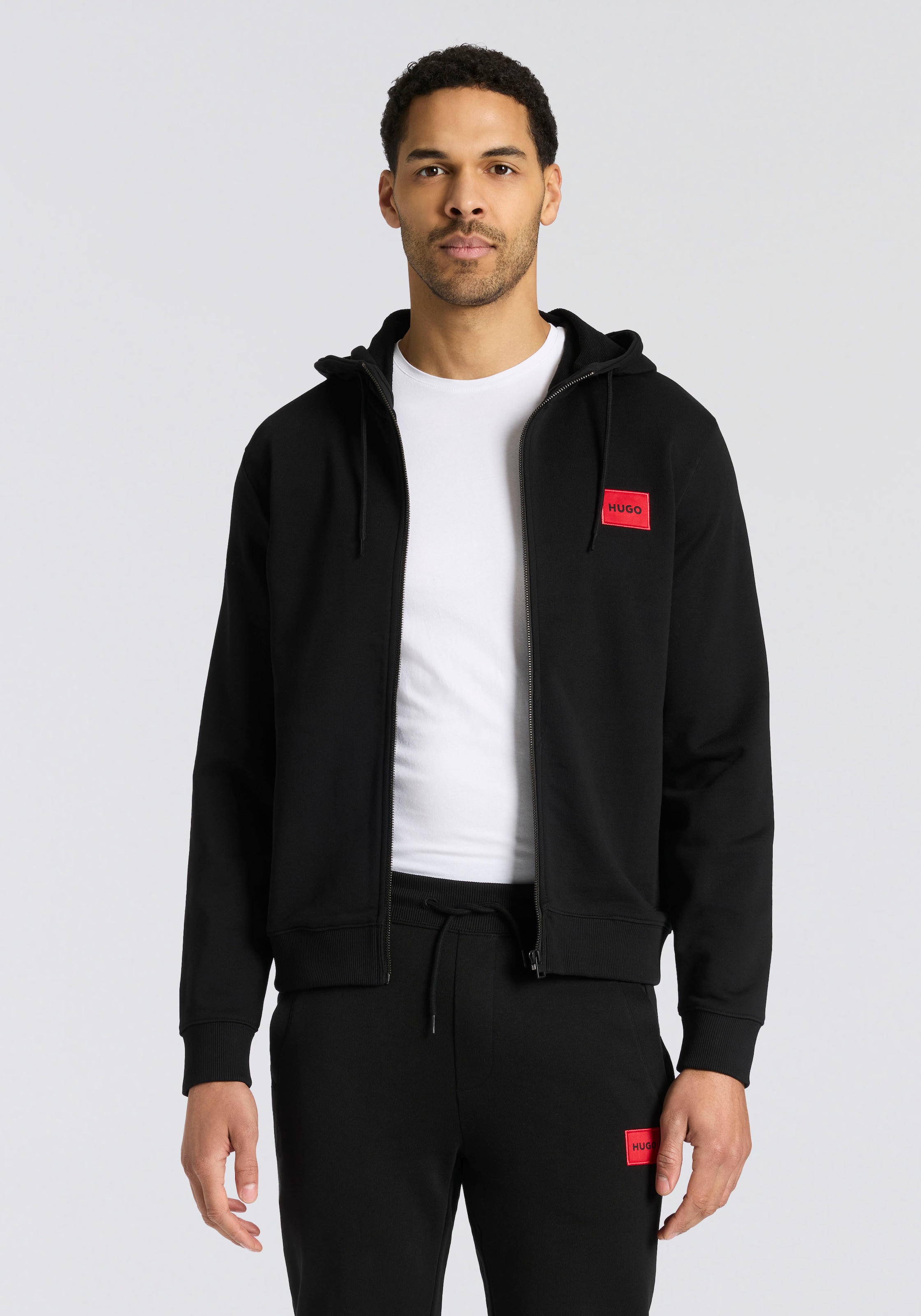 HUGO Kapuzensweatjacke »Daple« Kapuze mit Kordelzug, Regular Fit, HUGO Weblabel