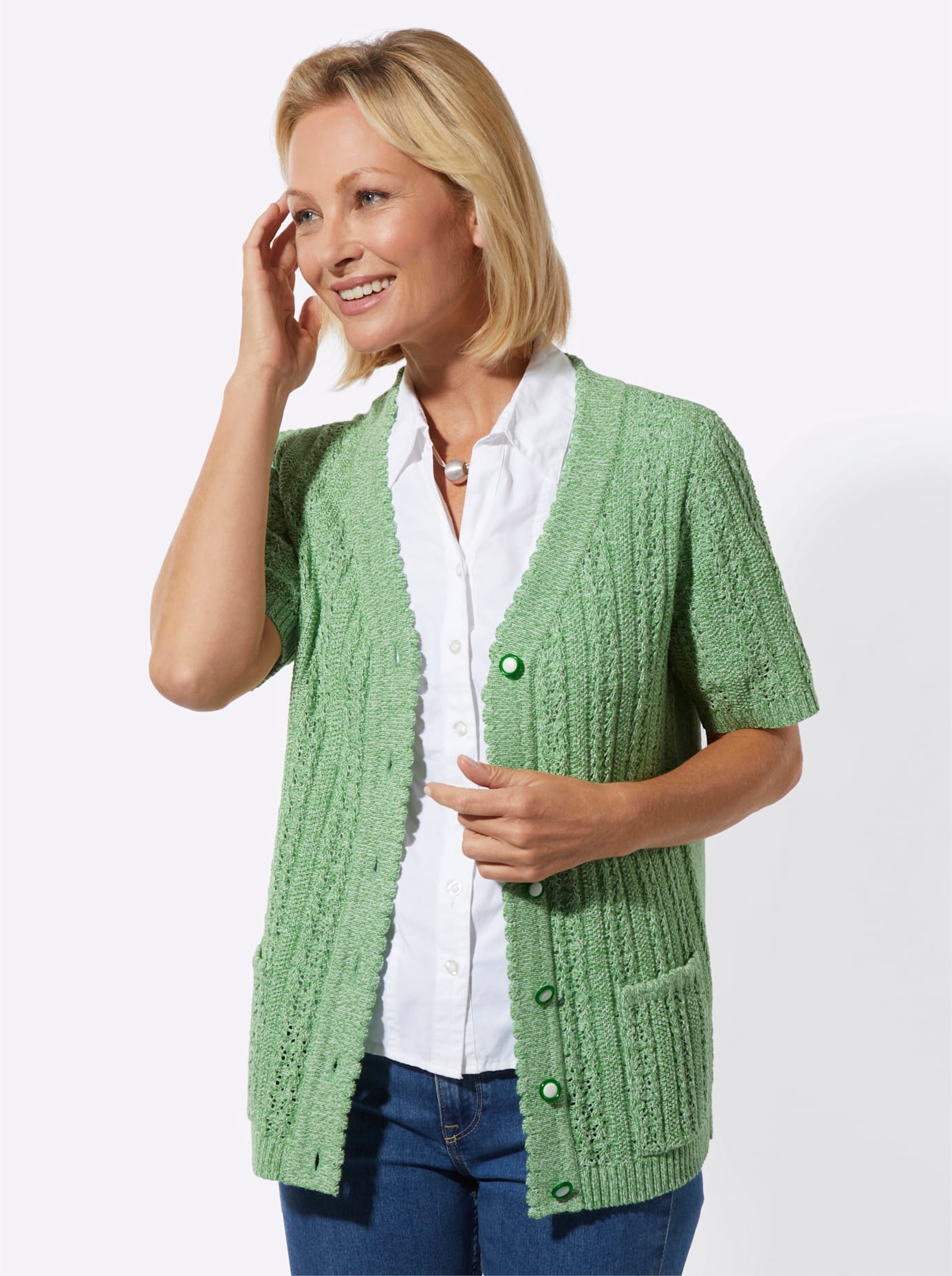 Classic Basics Ajourstrickjacke günstig online kaufen