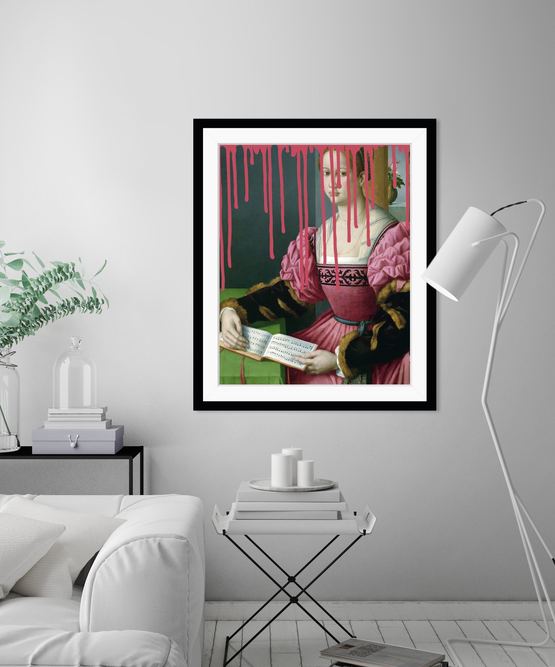 queence Bild »Malia mit Farbklecks«, Frau-Bilder von Frauen-Historische Persönlichkeiten-Kunst-Gemälde, HD Premium Poster-Druck inkl. Holzrahmen