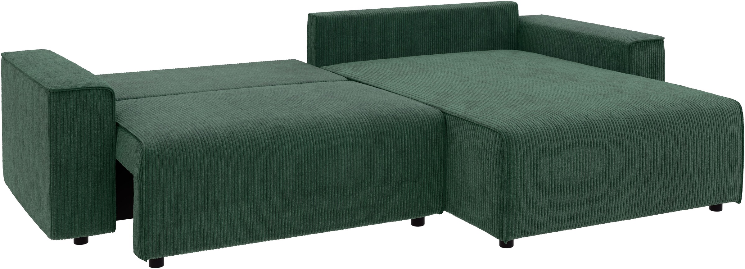 INOSIGN Ecksofa »Chance, Recamiere beidseitig montierbar, Schlaffunktion, Breite 265 cm«, in Cordstoff HYPER, mit Schlaffunktion und Bettkasten