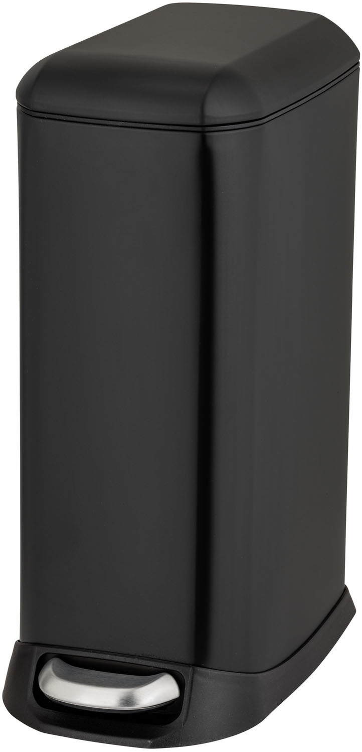 WENKO Mülleimer "Modell Design", B/H/T: 20,5cm x 46cm x 36cm, 12 lschwarz, Küche, Mülleimer, Abfalleimer mit Absenkautomatik und herausnehmbarem