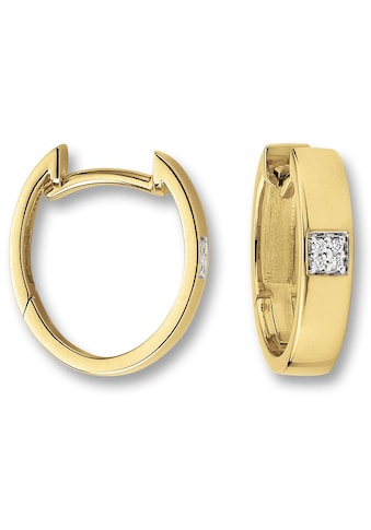 Paar Creolen »0.03 ct Diamant Brillant Ohrringe Creolen aus 585 Gelbgold«