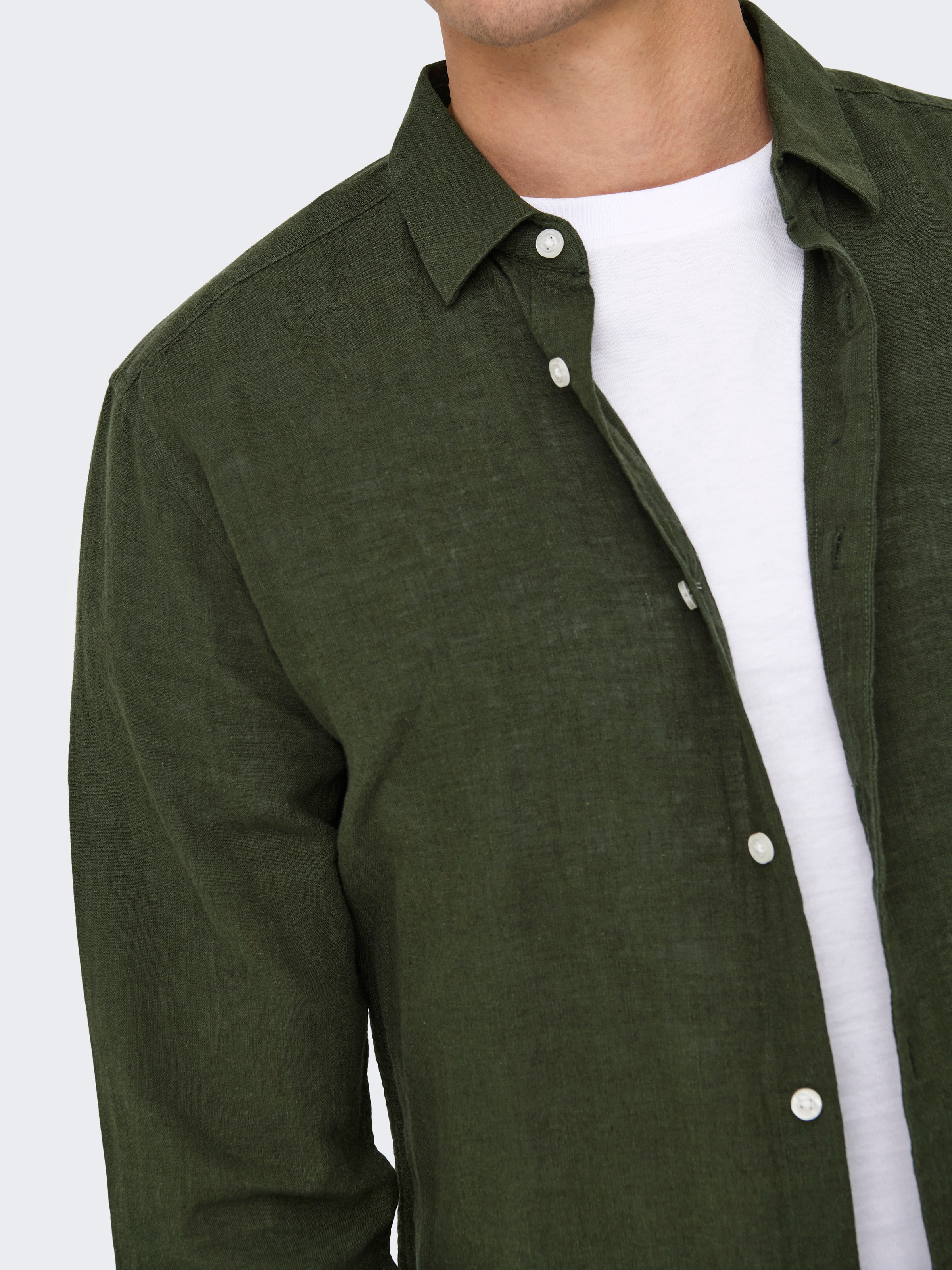 Thumbnail - ONLY & SONS "ONSCAIDEN LS SOLID LINEN SHIRT NOOS"