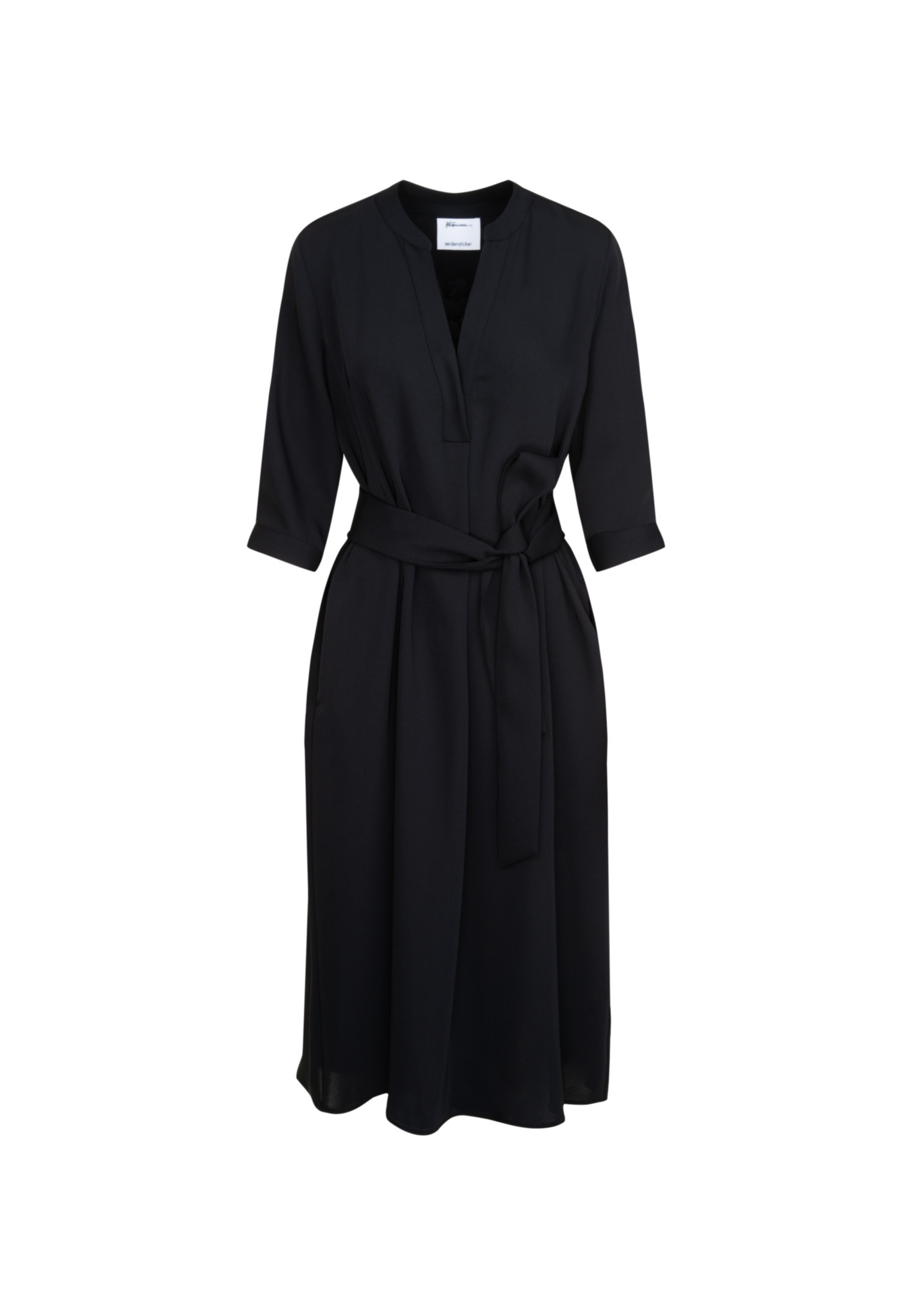 seidensticker Sommerkleid »Schwarze Rose«, 3/4-Arm Kragen Uni