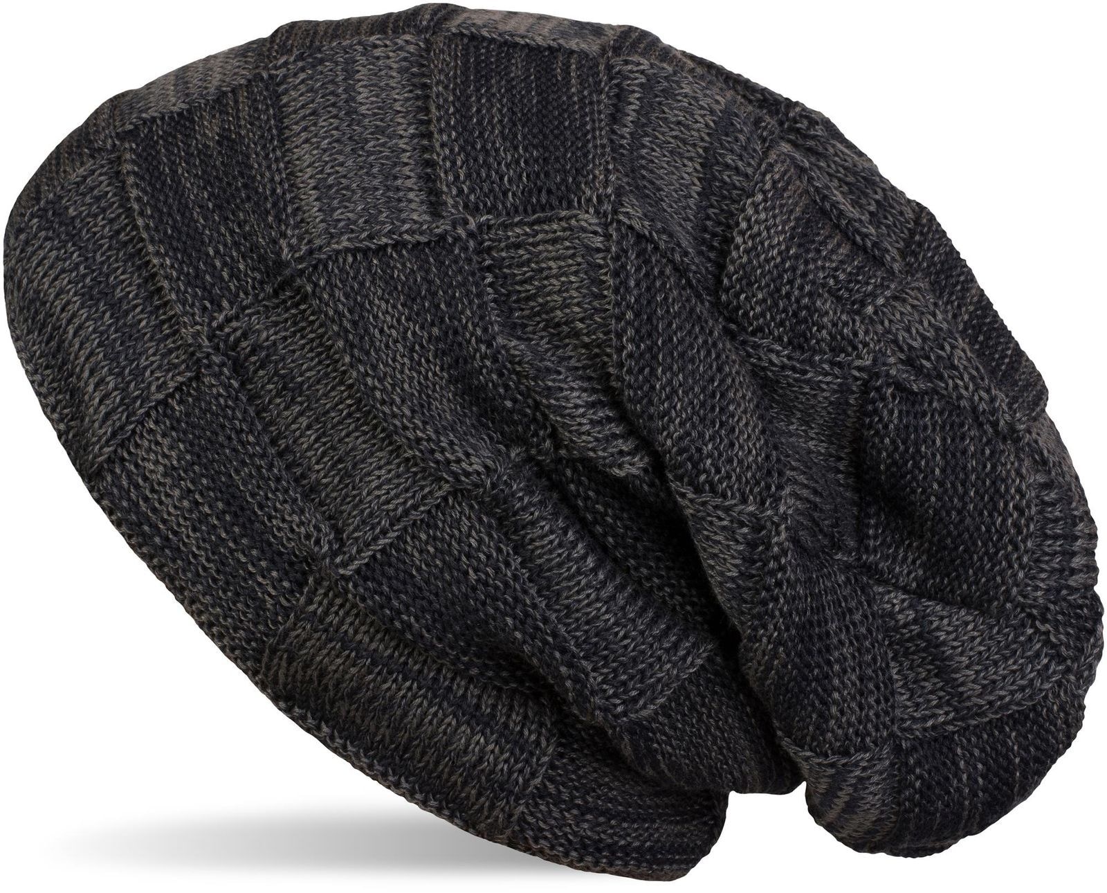 styleBREAKER Strickmütze "Feinstrick Beanie mit Karo Strick" 1 Stk. günstig online kaufen