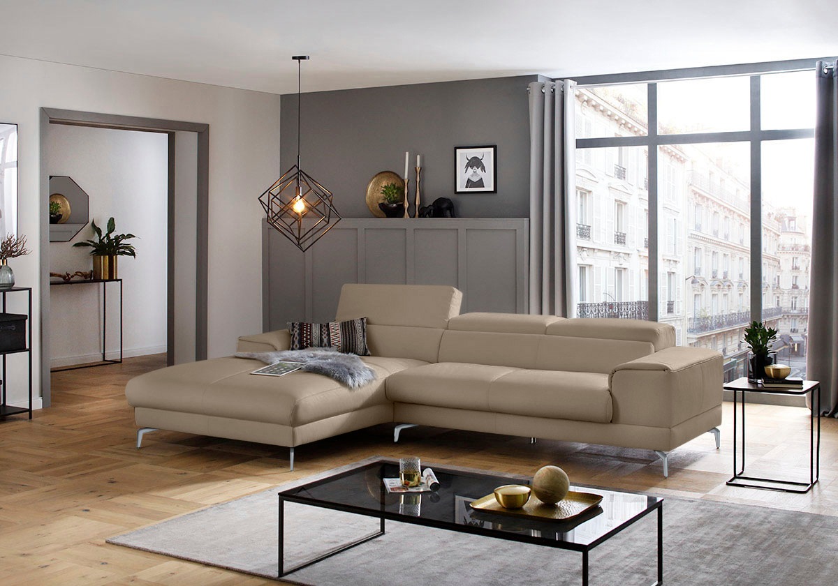 Thumbnail - W.SCHILLIG Ecksofa "piedroo, Designsofa mit tollem Sitzkomfort, bequem und elegant, L-Form", Kopfteilverstellung, wahlwe...