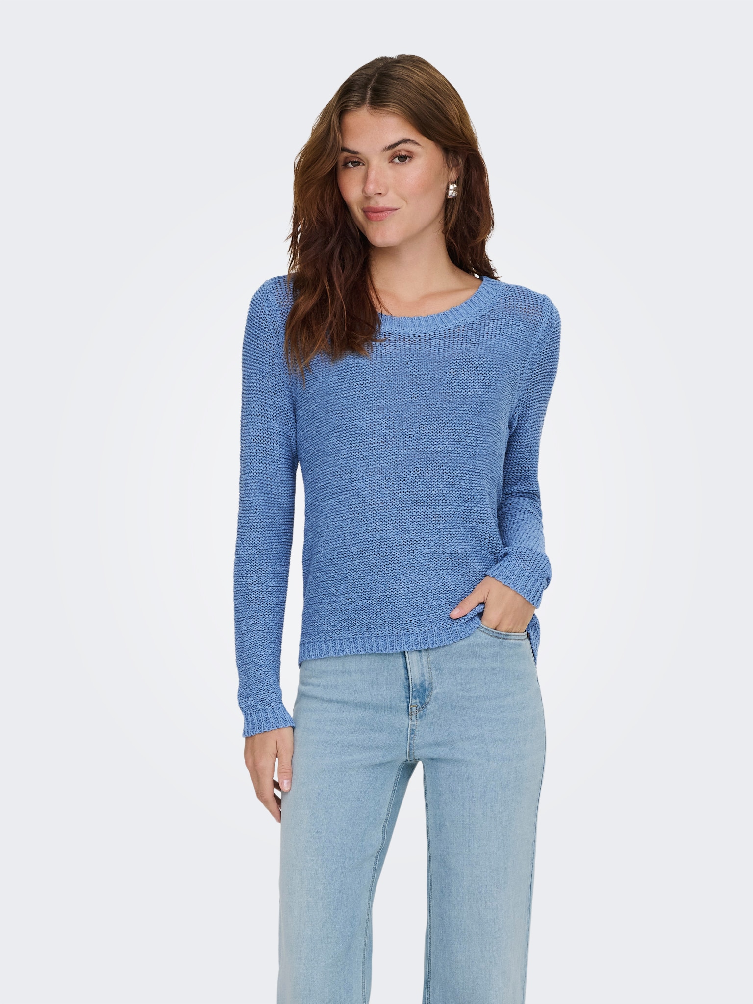 ONLY Strickpullover »ONLGEENA XO L/S PULLOVER KNT NOOS« Materialmix, regular fit