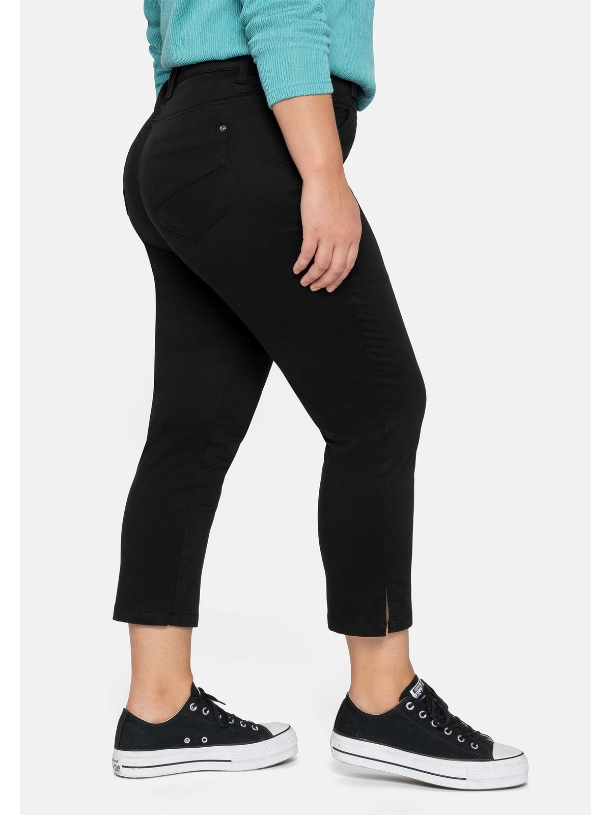 Sheego 7/8-Hose »Große Größen«, mit Schlitz am Saum, in elastischer Twill-Qualität