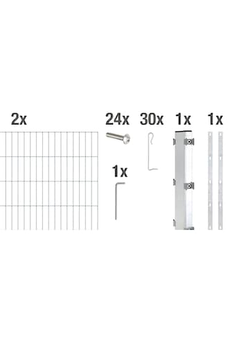 Gabionenzaun »Gabionen-Anbauset Step²«, feuerverzinkt, Höhe: 100 und 180cm, Breite:...