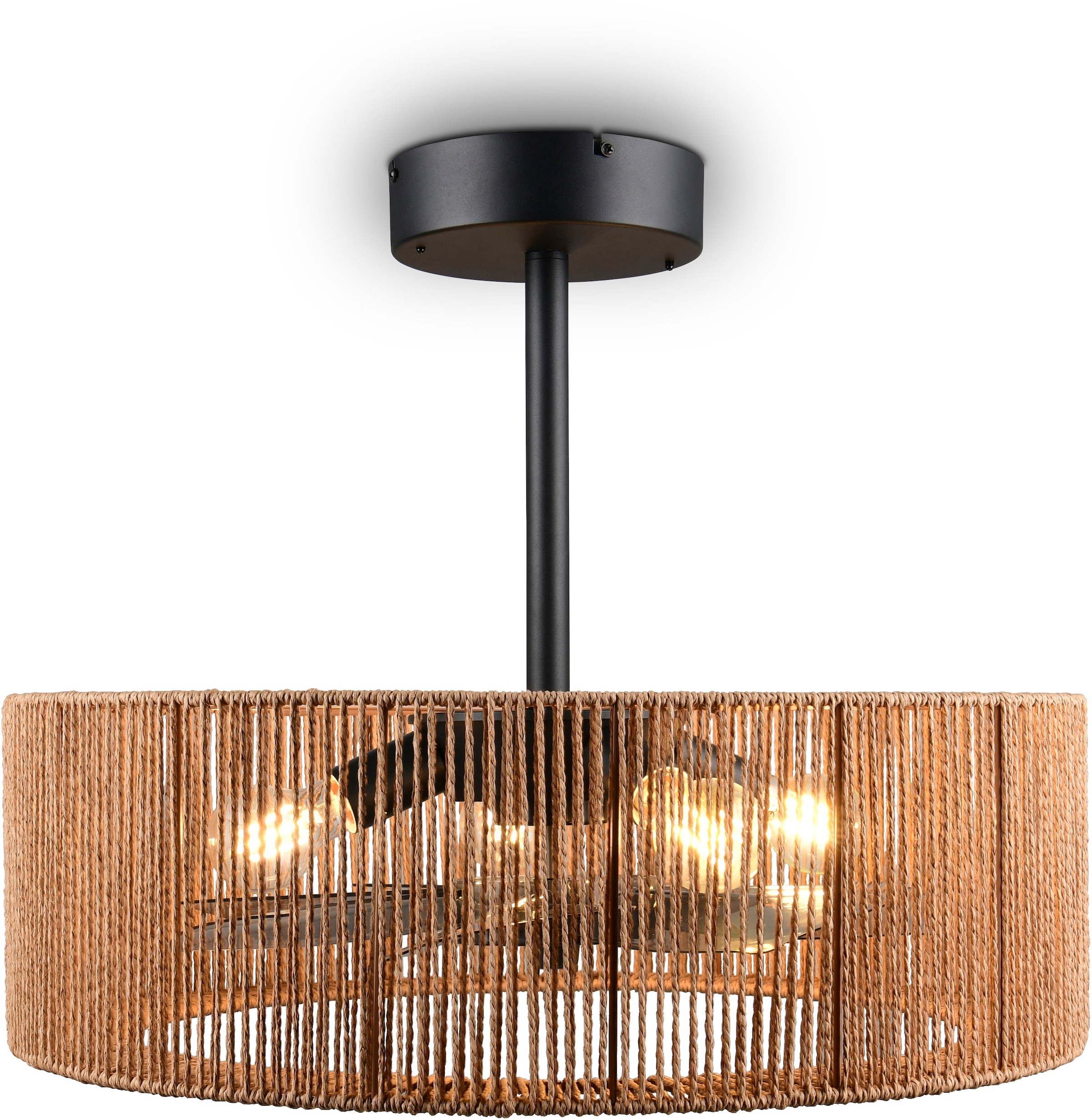 REALITY Leuchten Deckenleuchte »SMILLUM mit Ventilator, großer Deckenventilator mit Licht Ø 61cm« E27 1 Stk. warmweiß - kaltweiß exkl 4x E27 Leuchtmittel Ø 61cm Höhe 37-50cm, Vor- & Rücklauf Funktion