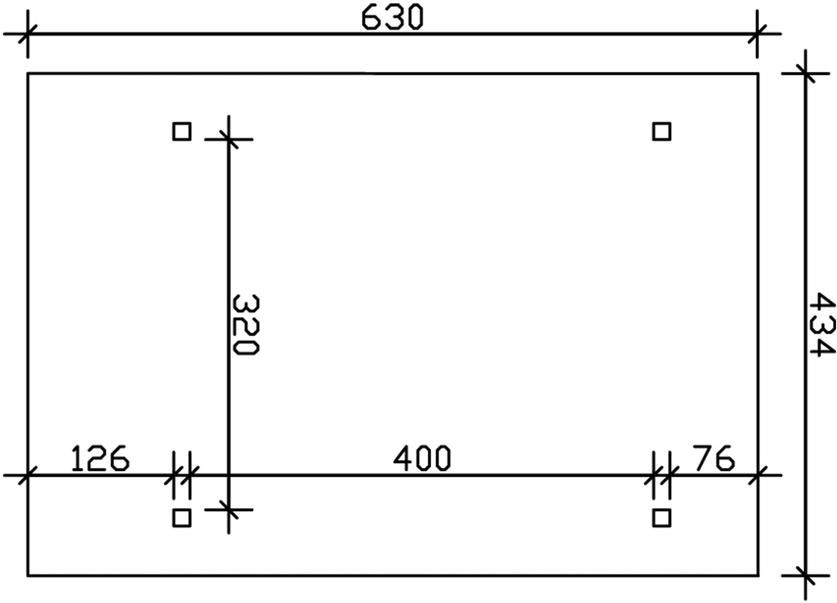 Skanholz Einzelcarport »Schwaben«, Leimholz-Fichte, 320 cm, Schiefergrau, 434x630cm