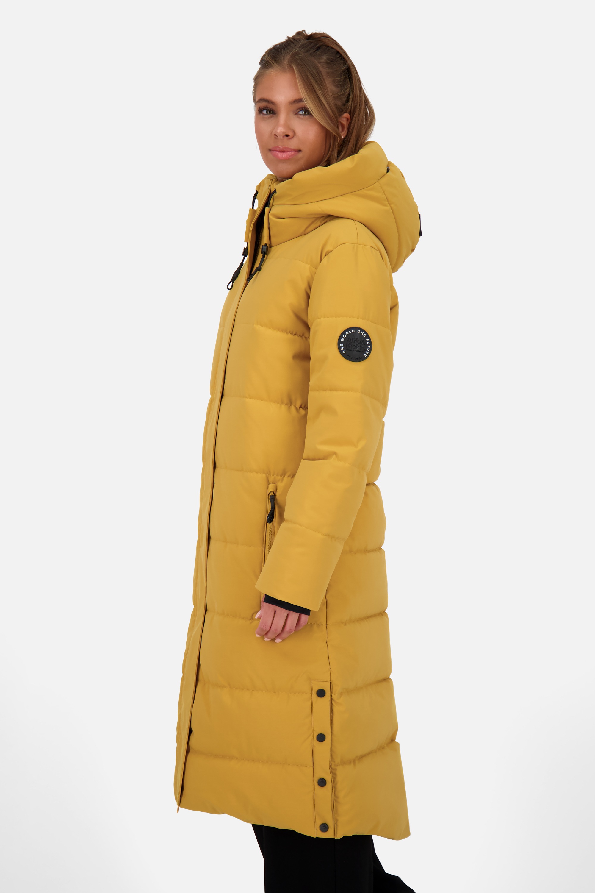 Alife & Kickin Steppjacke »Damen KatiaAK A«, mit Kapuze, Langer Wintermantel mit großer Kapuze und regulierbarer Beinfreiheit