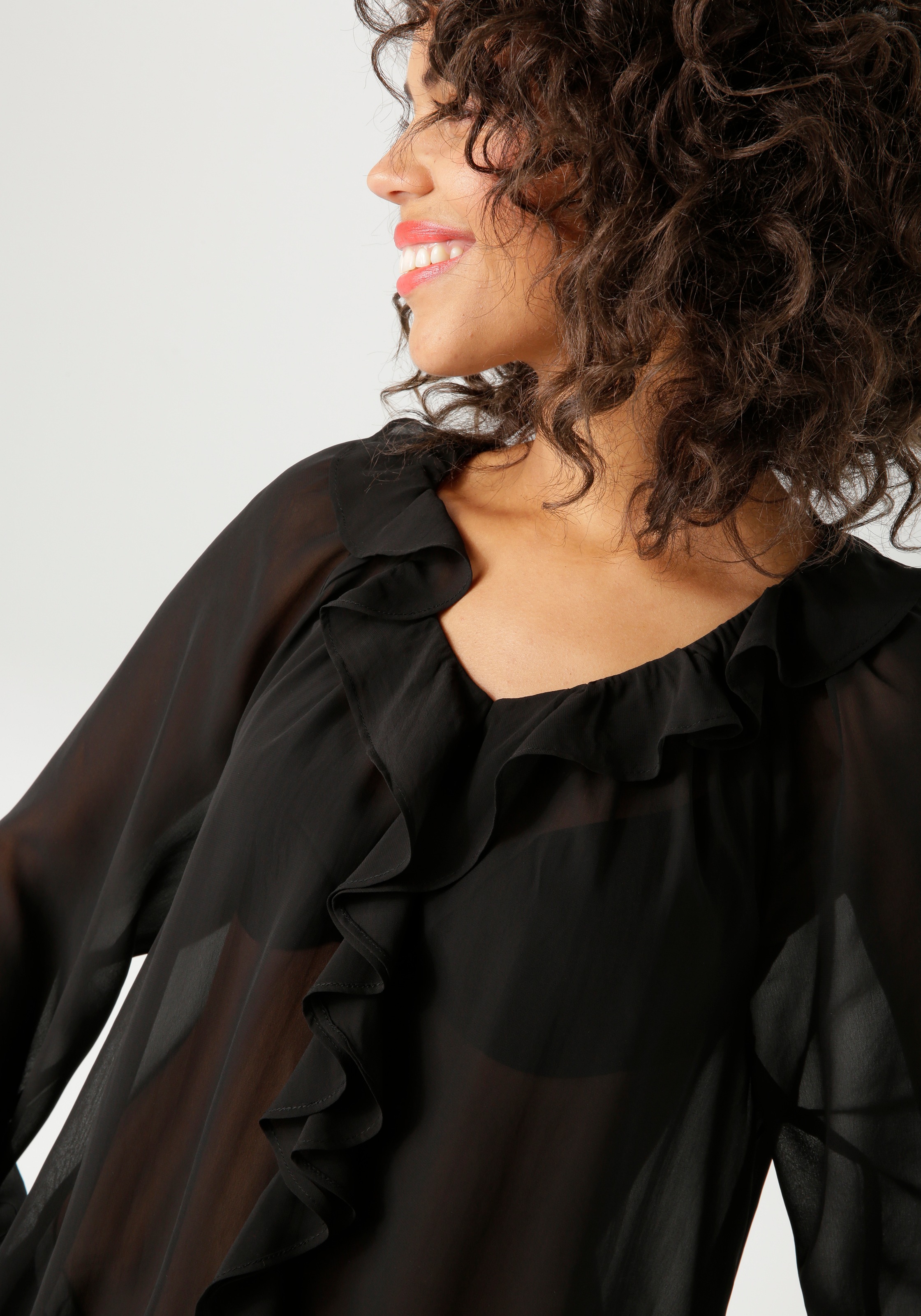 Aniston Casual Women Pullover Blouse Black Size 48 2