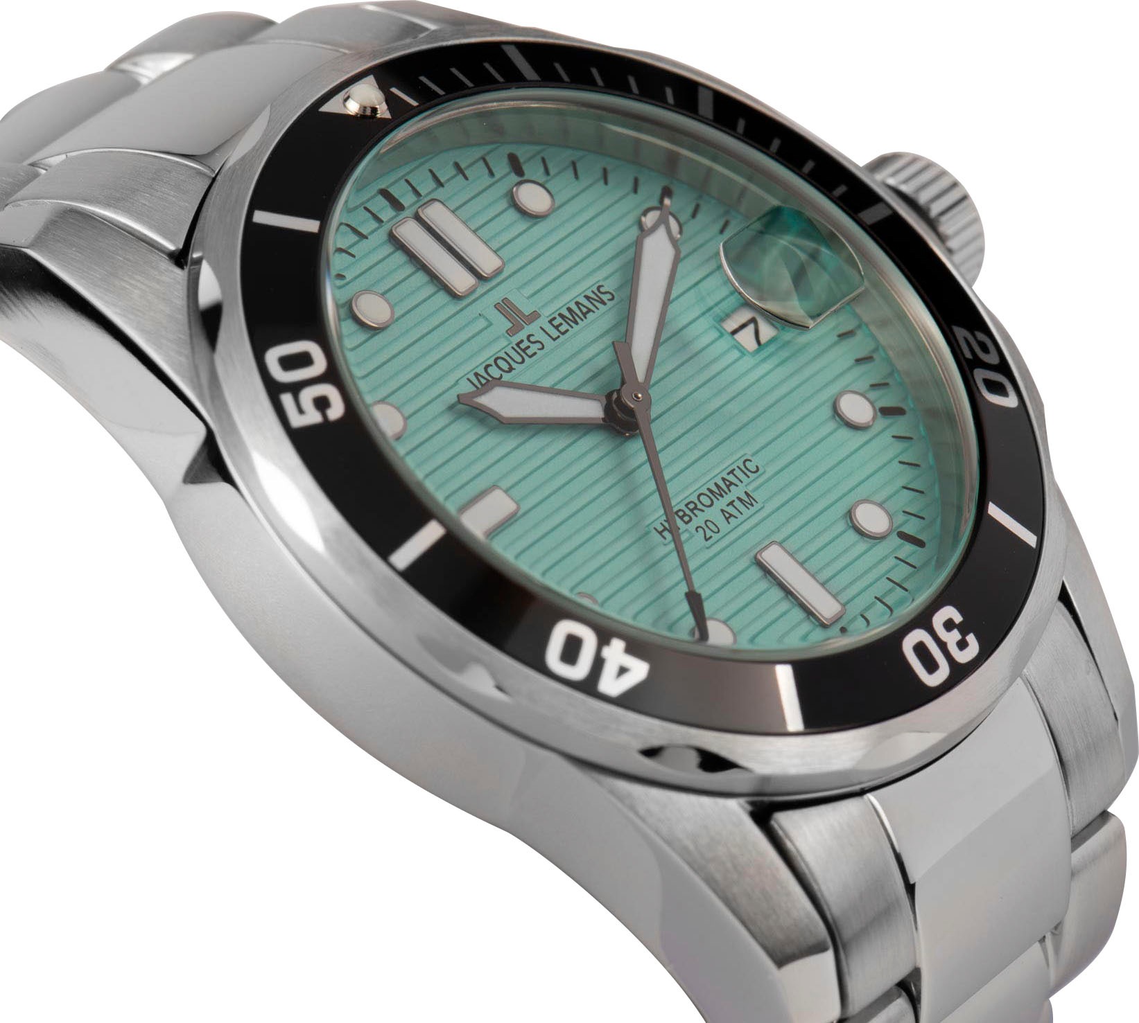 Jacques Lemans Kineticuhr »Hybromatic«, Armbanduhr, Herrenuhr, Edelstahlarmband, analog, Tag