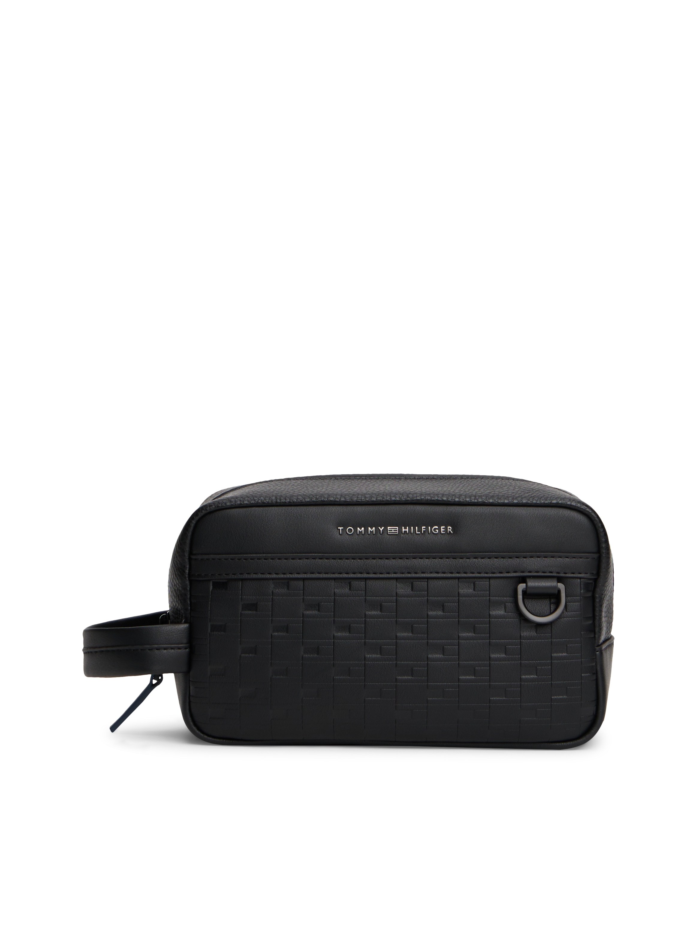 TOMMY HILFIGER Kulturbeutel "TH MODERN WASHBAG"schwarz, Lederimitat, Taschen, Unisex Kosmetiktasche, Minibag mit modischer Logoprägung