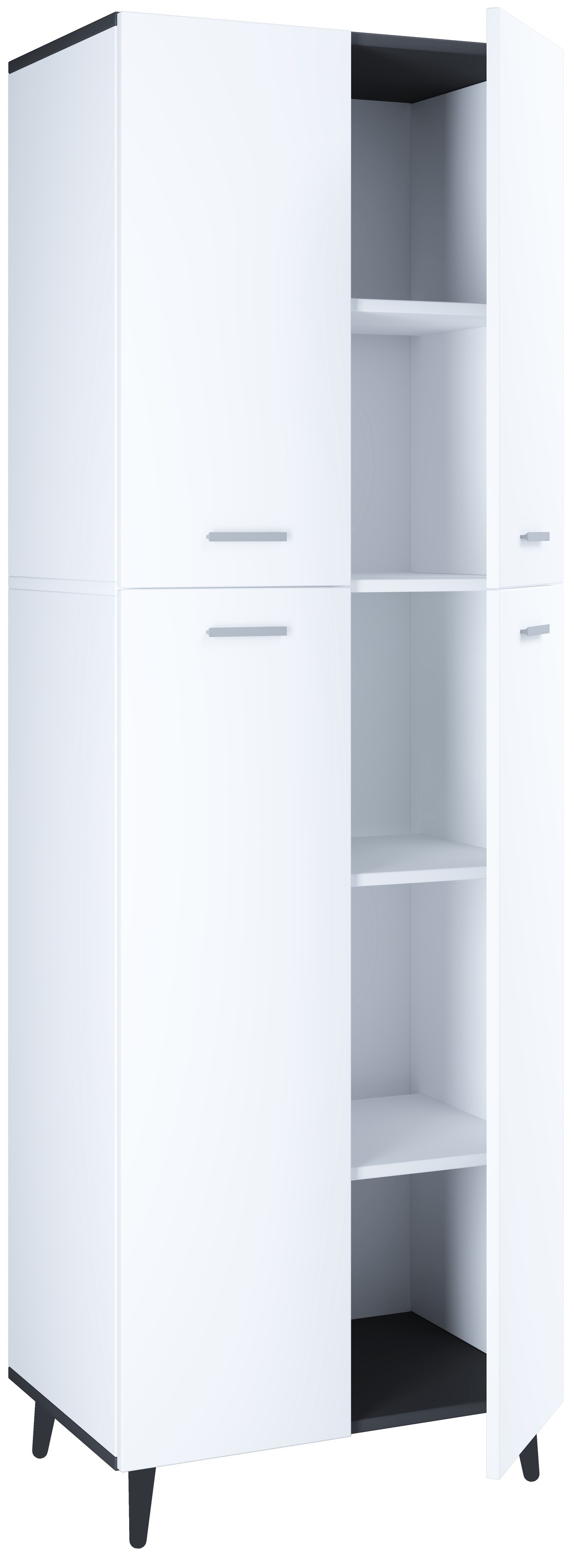 VCM Mehrzweckschrank »VCM Holz Besenschrank | 5 Fächer | Maße: H. 240 x B. 70 x T. 39 cm | 4 DRehtüren | Mehrzweckschrank | - Landos«, (1 St.)