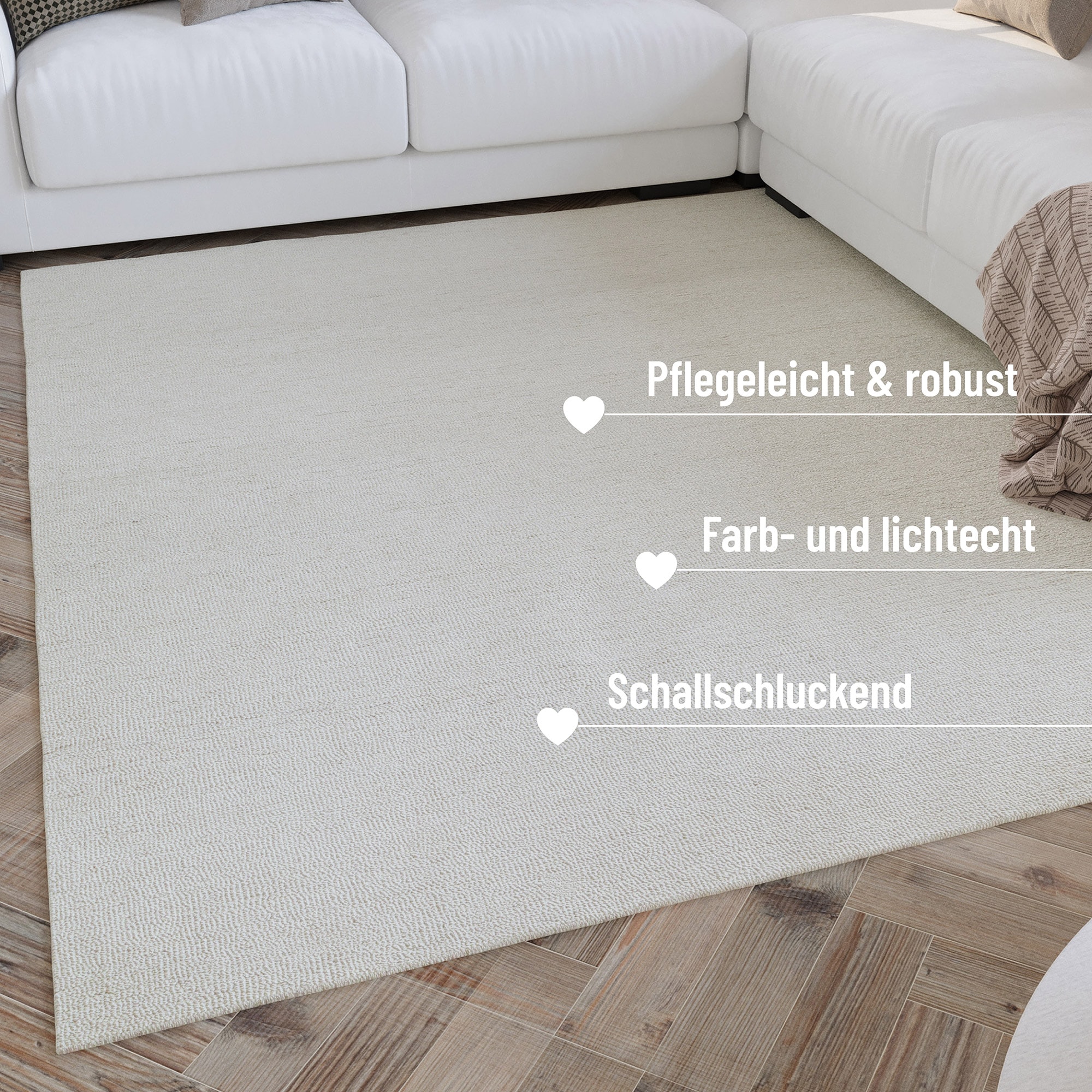 Wecon home Wollteppich »Hamptons SIXTEEN«, rund, 10 mm Höhe, Schurwolle, Kurzflor, Wohnzimmer, Schlafzimmer, elegant, meliert