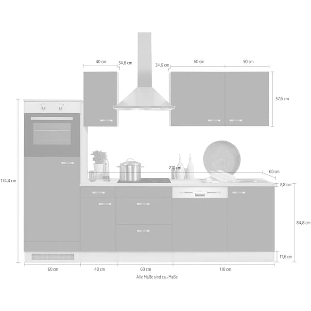 OPTIFIT Küchenzeile »Faro«, mit E-Geräten, Breite 270 cm bestellen | BAUR