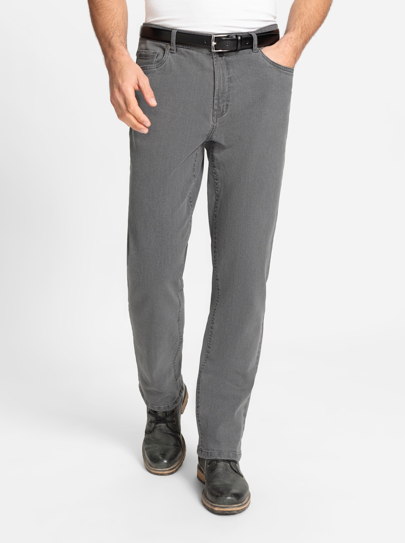 5-Pocket-Jeans MARCO DONATI, Herren, Gr. 62, Normalgrößen, grau (grau, denim), 98% Baumwolle, 2% Elasthan, unifarben, lang, Jeans 5-Pocket-Jeans