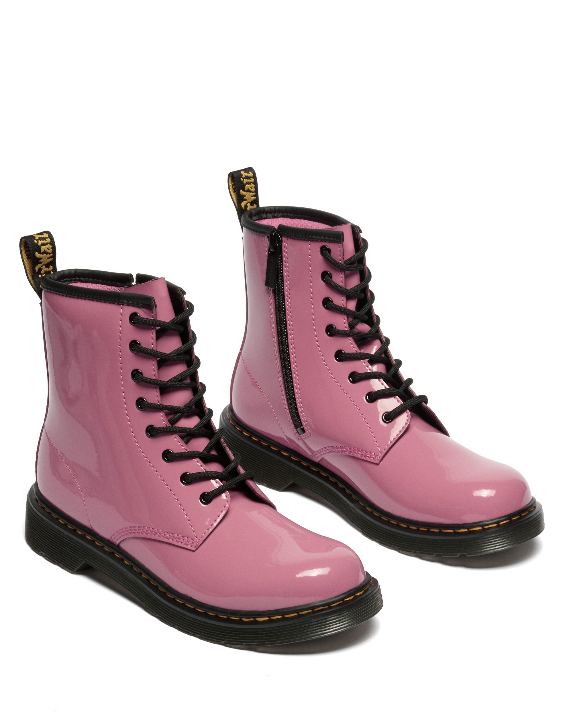 DR. MARTENS Schnürboots »1460 Y Black Patent Lamper«  Kinder Stiefel, Boots mit logobedruckter Anziehlasche