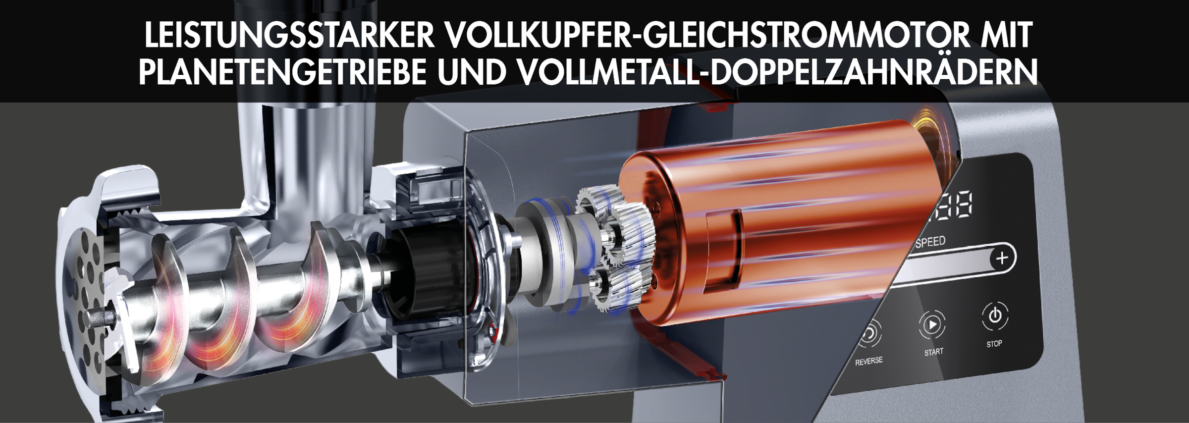 Gastroback Fleischwolf »Design Fleischwolf 6-in-1 Power Pro« inklusive Burger-Presse