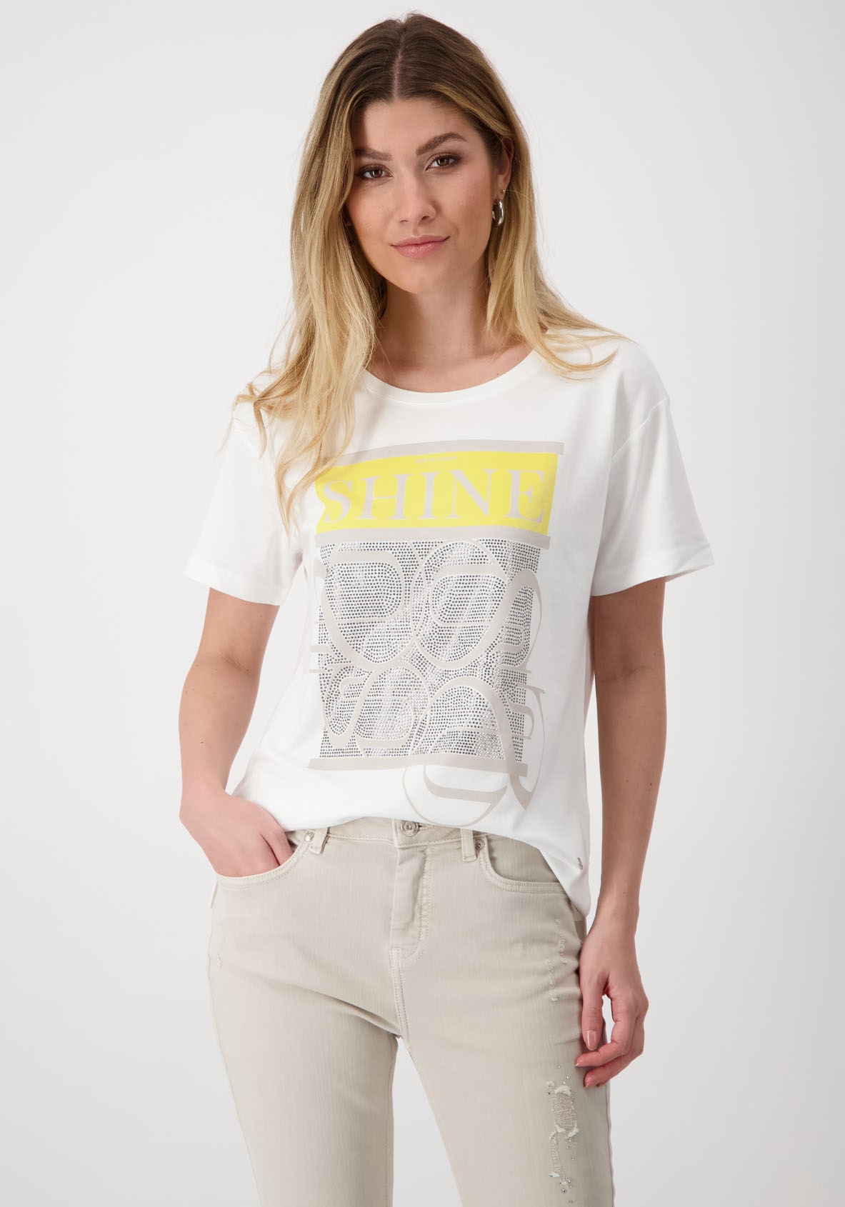 Monari T-Shirt, mit Strass Steine