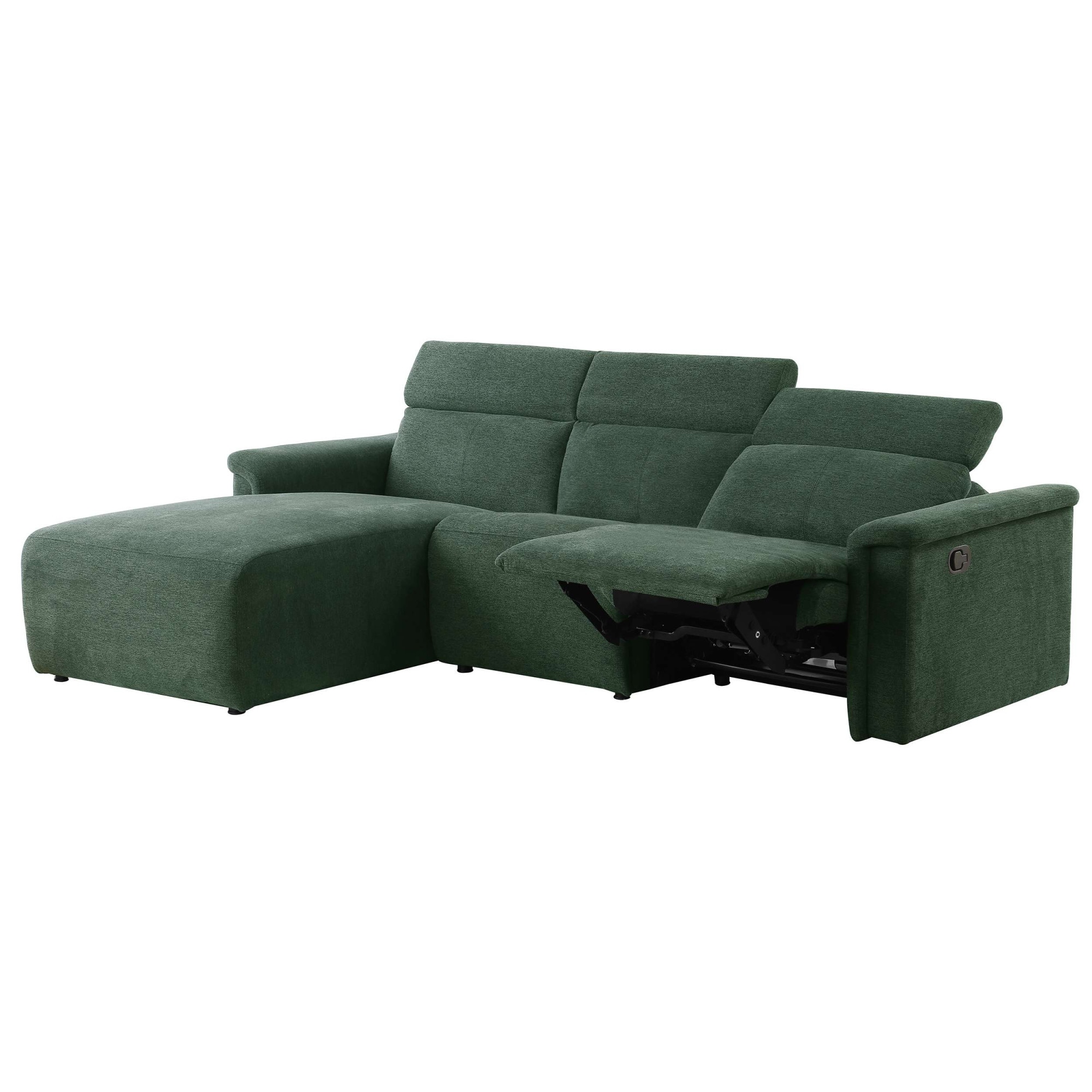 OTTO home Ecksofa »LUND, Struktur-Bezug, L-Form, 258cm, man./elektr. Relaxfunktion (USB)« USB-A/C bei elektrischer Variante und Kopfteilverstellung