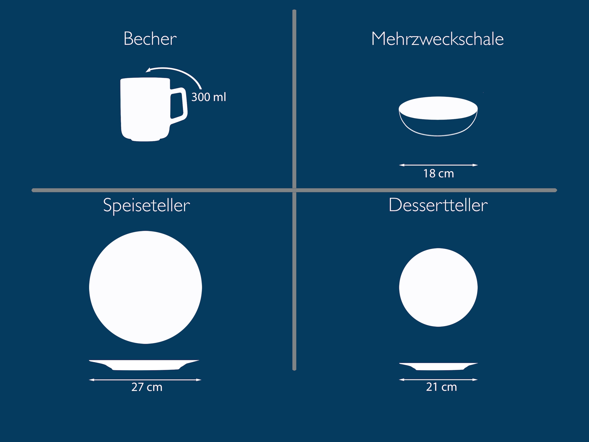 my home Kombiservice »modernes Geschirr-Set, Service Grönvik«, (Set, 16 tlg.), mit Reaktivglasur, spülmaschinengeeignet & mikrowellengeeignet