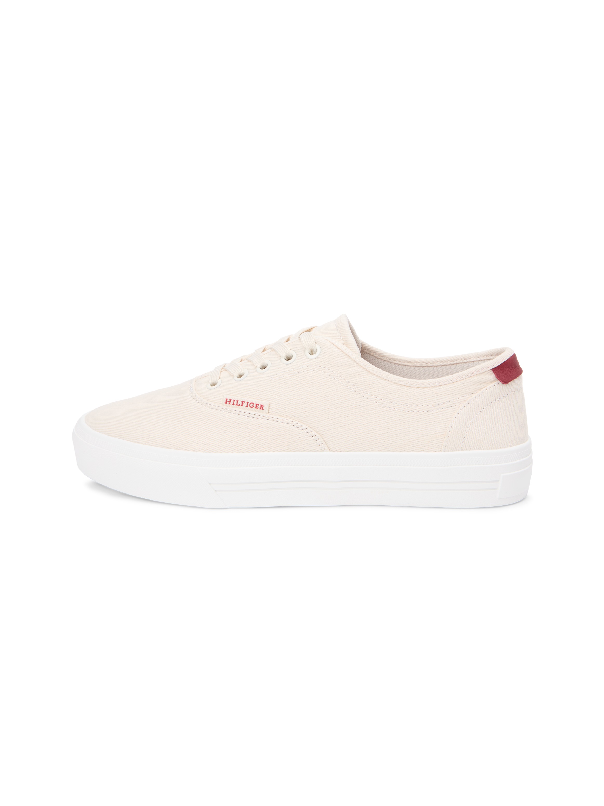 Tommy Hilfiger Sneaker »TH VULC CUP CVS«  Freizeitschuh, Halbschuh, Schnürschuh mit Kontrastbesatz an der Ferse
