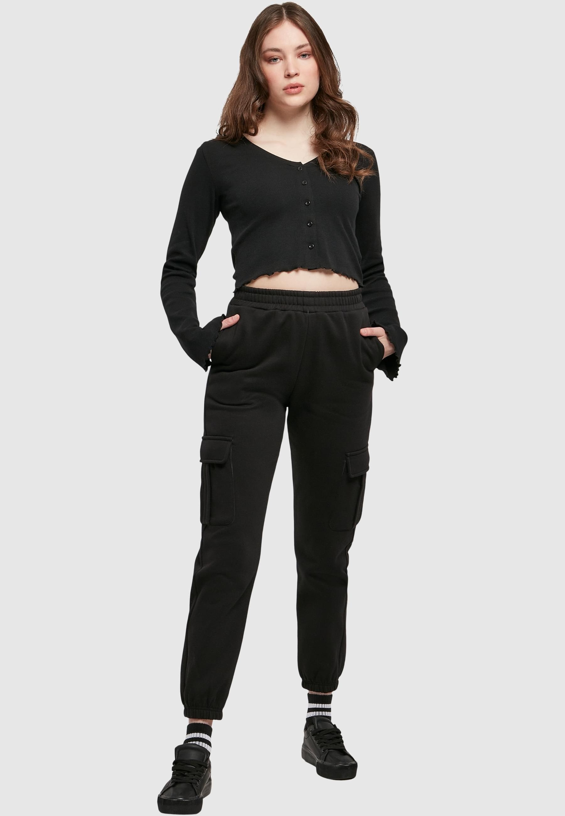 URBAN CLASSICS Jogginghose »Urban Classics Damen Ladies High Waist Cargo Sweat Pants«, (1 tlg.)