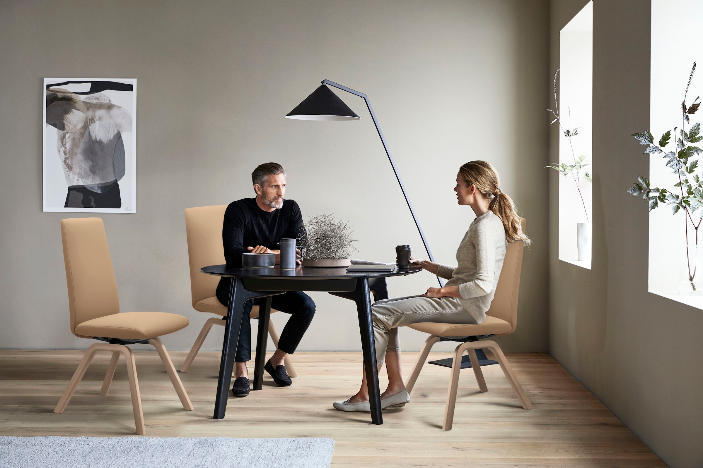 Stressless® Polsterstuhl »Laurel«, Leder PALOMA, High Back, Größe L, mit schräggestellten Beinen in Eiche gekalkt