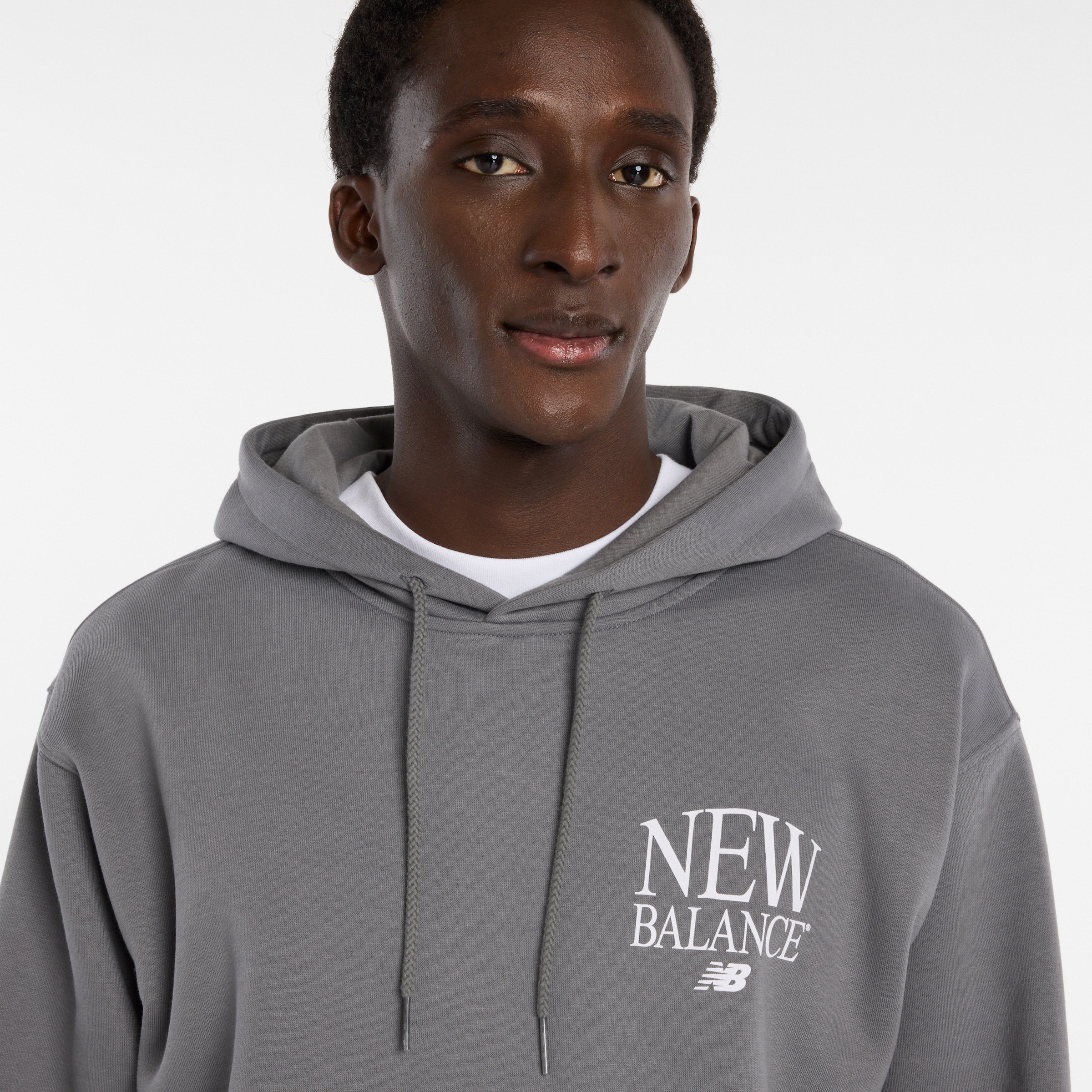 New Balance Kapuzensweatshirt , mit Kordelzug, aus Baumwollmischung
