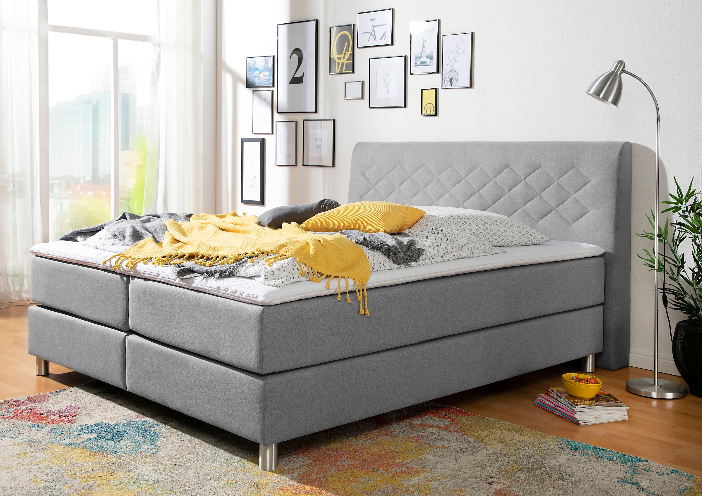 Home affaire Boxspringbett "Parla" incl. Topper, 4 Farben in 4 Breiten, 2 H günstig online kaufen