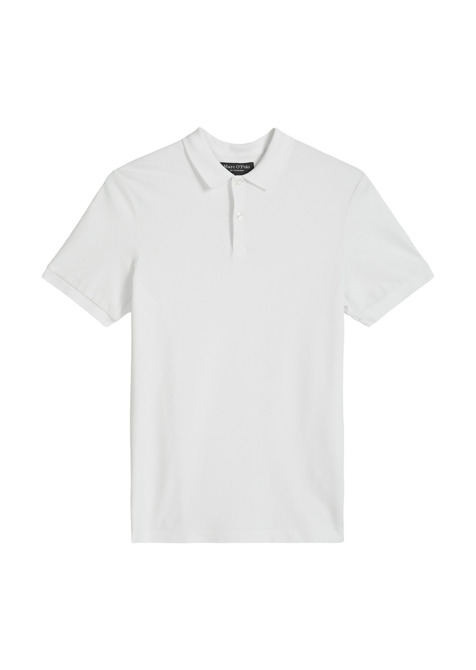 Poloshirt MARC O'POLO "aus Organic Cotton-Stretch", Herren, Gr. S, weiß, Obermaterial: 95% Baumwolle, 5% Elasthan, unifarben, Basic, Rippbündchen, Shirts