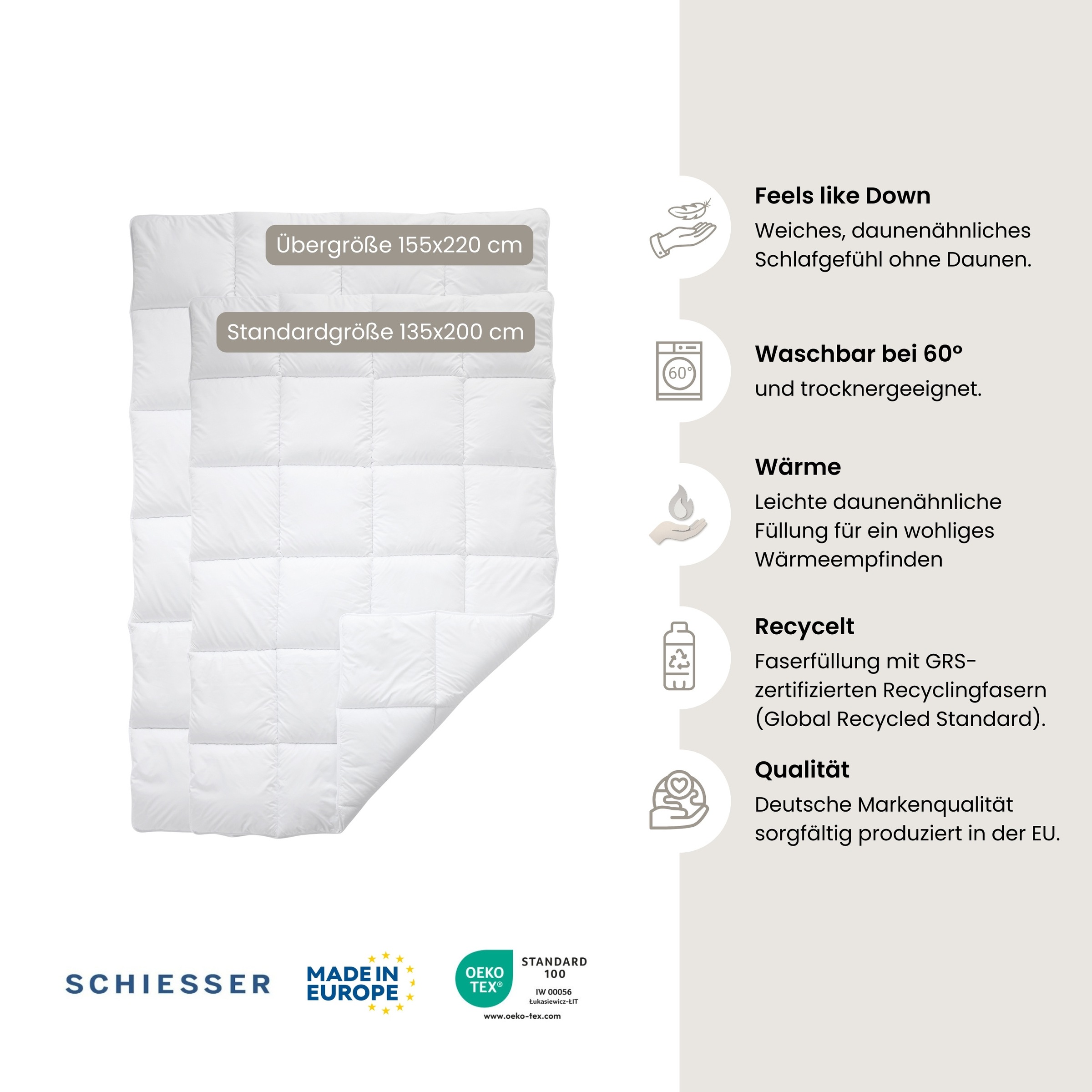 Schiesser Microfaserbettdecke "Feels like Down" normal 1 Stk. tlg. günstig online kaufen
