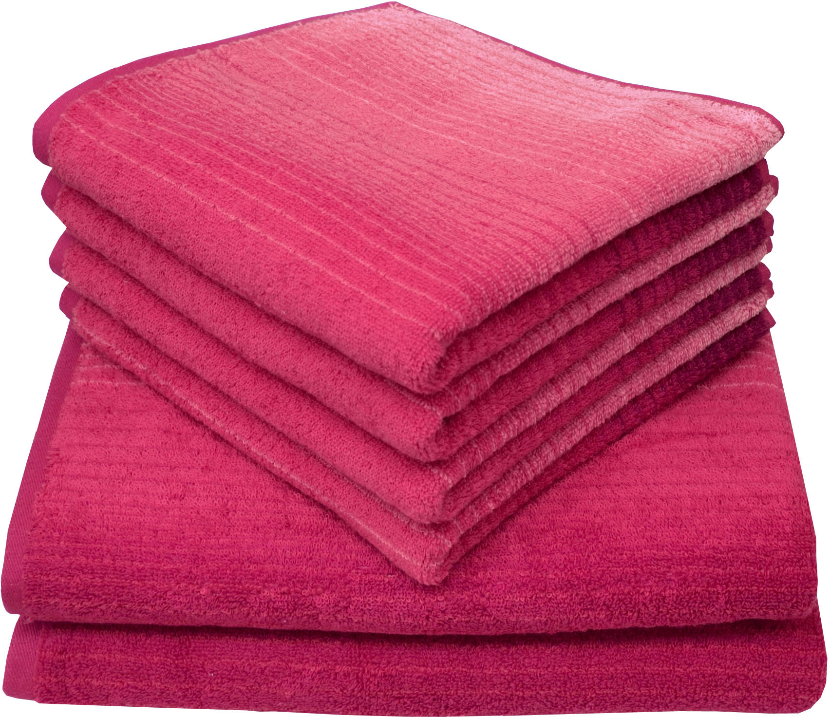 Dyckhoff Handtuch Set "mit Farbverlauf" Set 6 Stk. Walkfrottee mit Farbverlauf;4 Handtücher (50x100cm), 2 Duschtücher (70x140cm)
