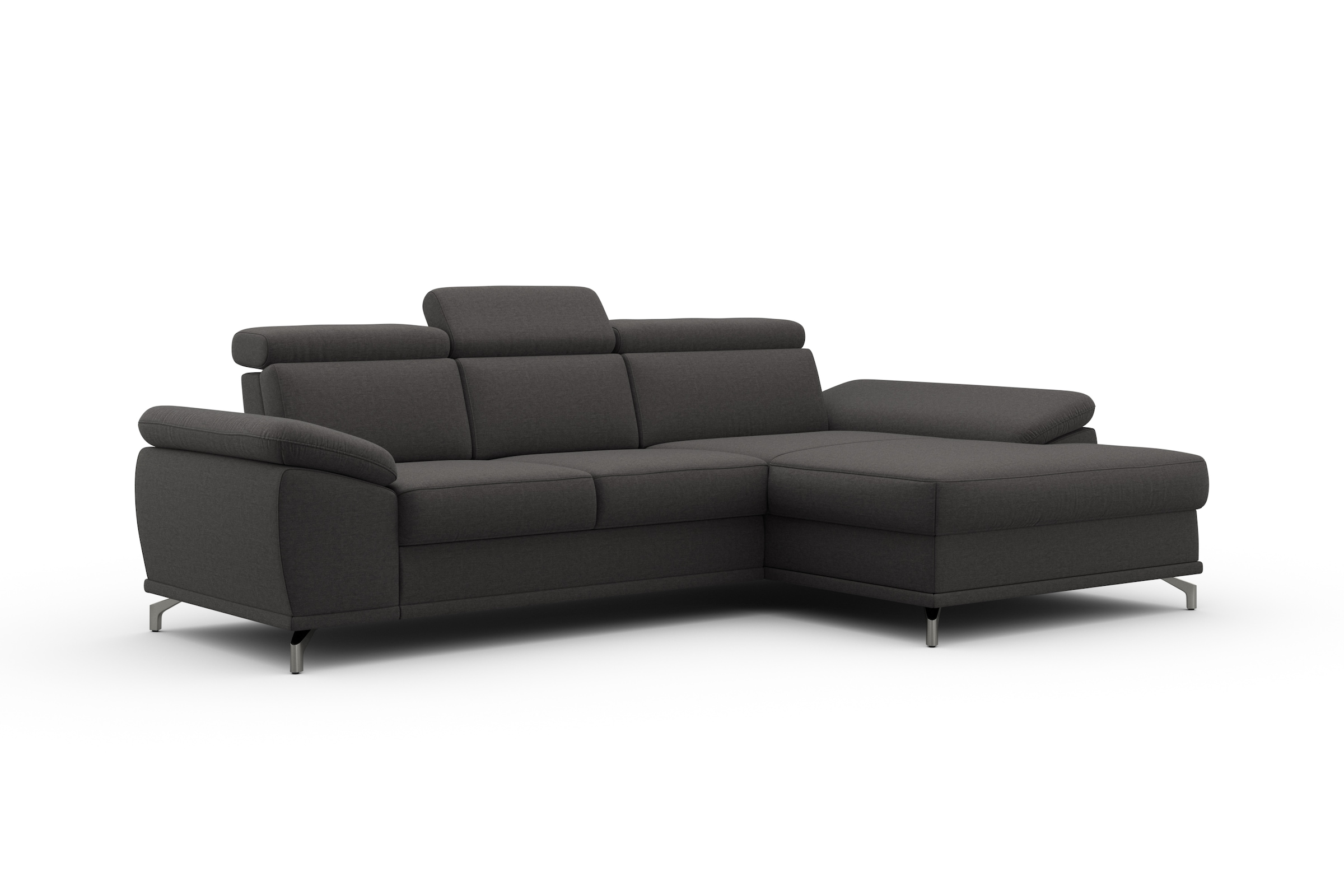 sit&more Ecksofa »Cabrio L-Form, mit Sitztiefenverstellung, Arm- und Kopfteilverstellung«, 2 Nierenkissen, Federkern, optional Bettfunktion und Stauraum