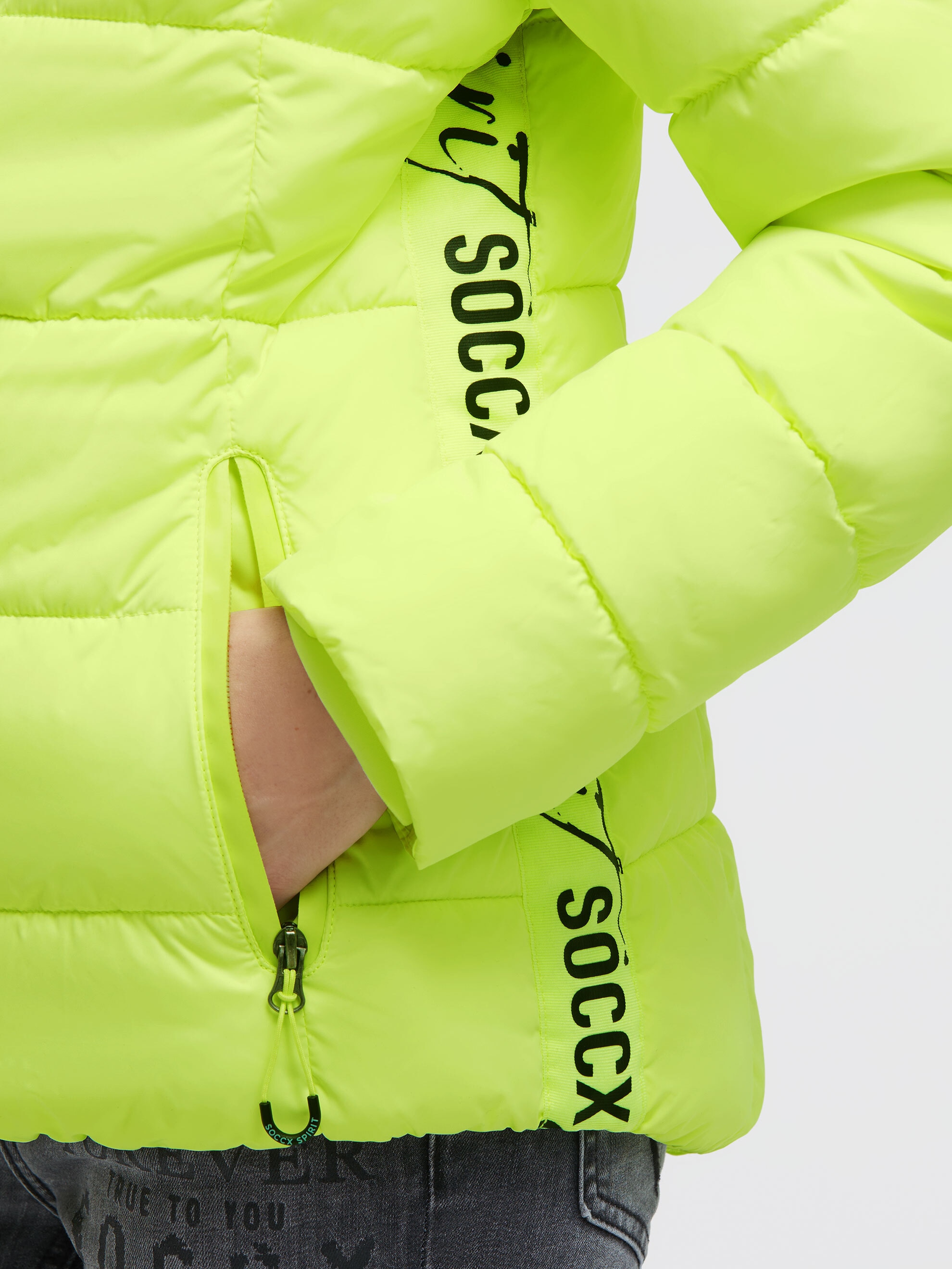 SOCCX Winterjacke mit Kapuze mit Windfangleiste