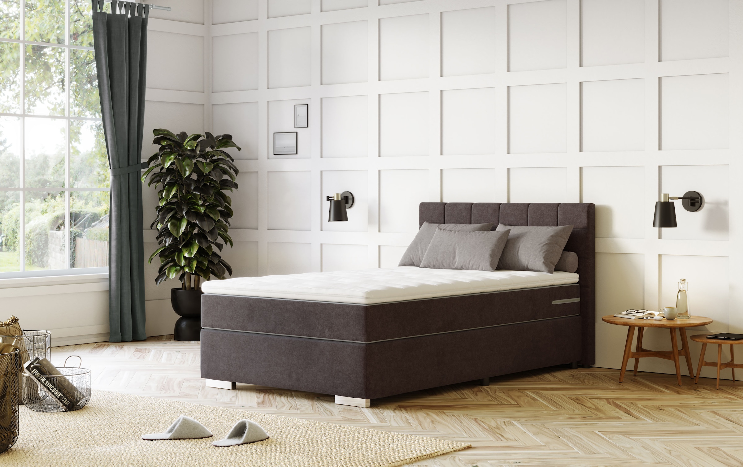 COTTA Boxspringbett "Simba erhältlich in verschiedenen Breiten, Farben und Härtegraden" Bezugsstoff: Struktur fein