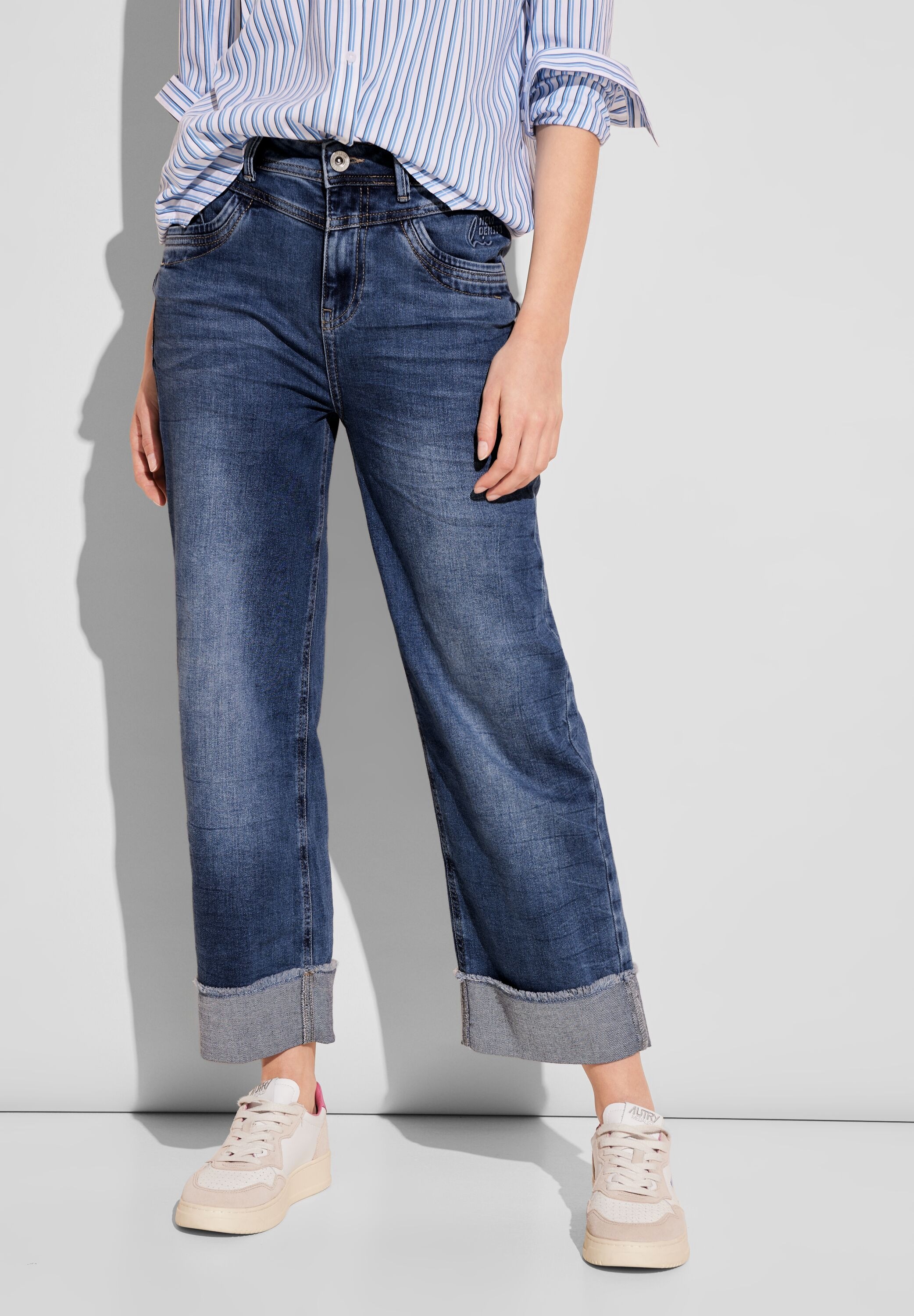 STREET ONE Straight-Jeans, in mittelblauer Waschung günstig online kaufen